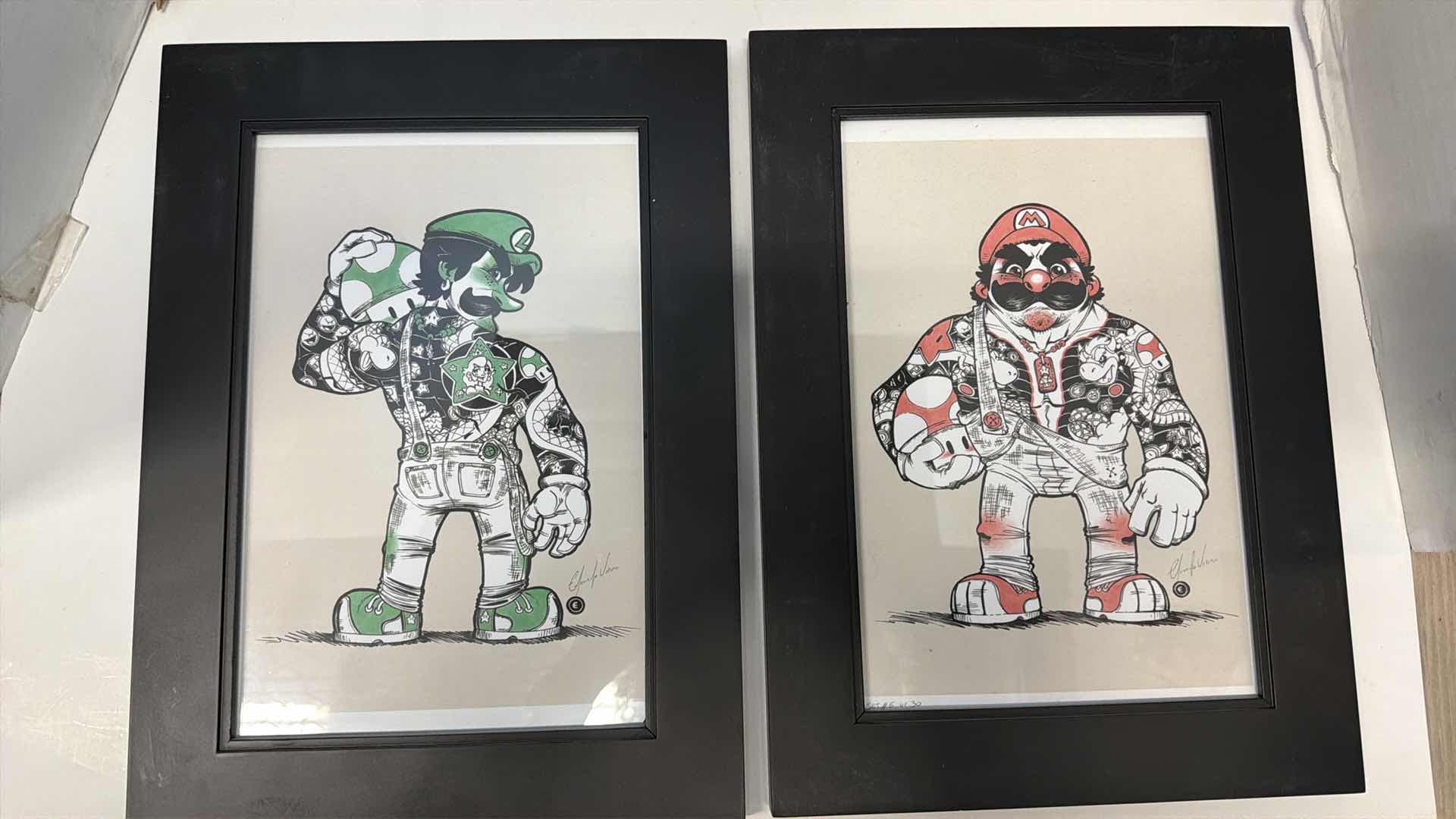 Photo 1 of 2- BLACK FRAMED " SUPER YAKZA BROTHERS" LIMITED EDITION ART