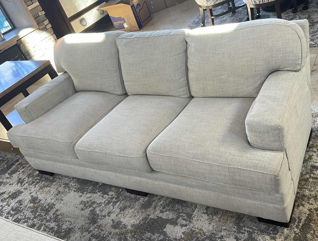 Photo 3 of TAYLOR MADE SOFA BY TAYLOR KING ATTACHED BACK CUSHIONS LAMSON LINEN FINISH FABRIC 87” X 40”