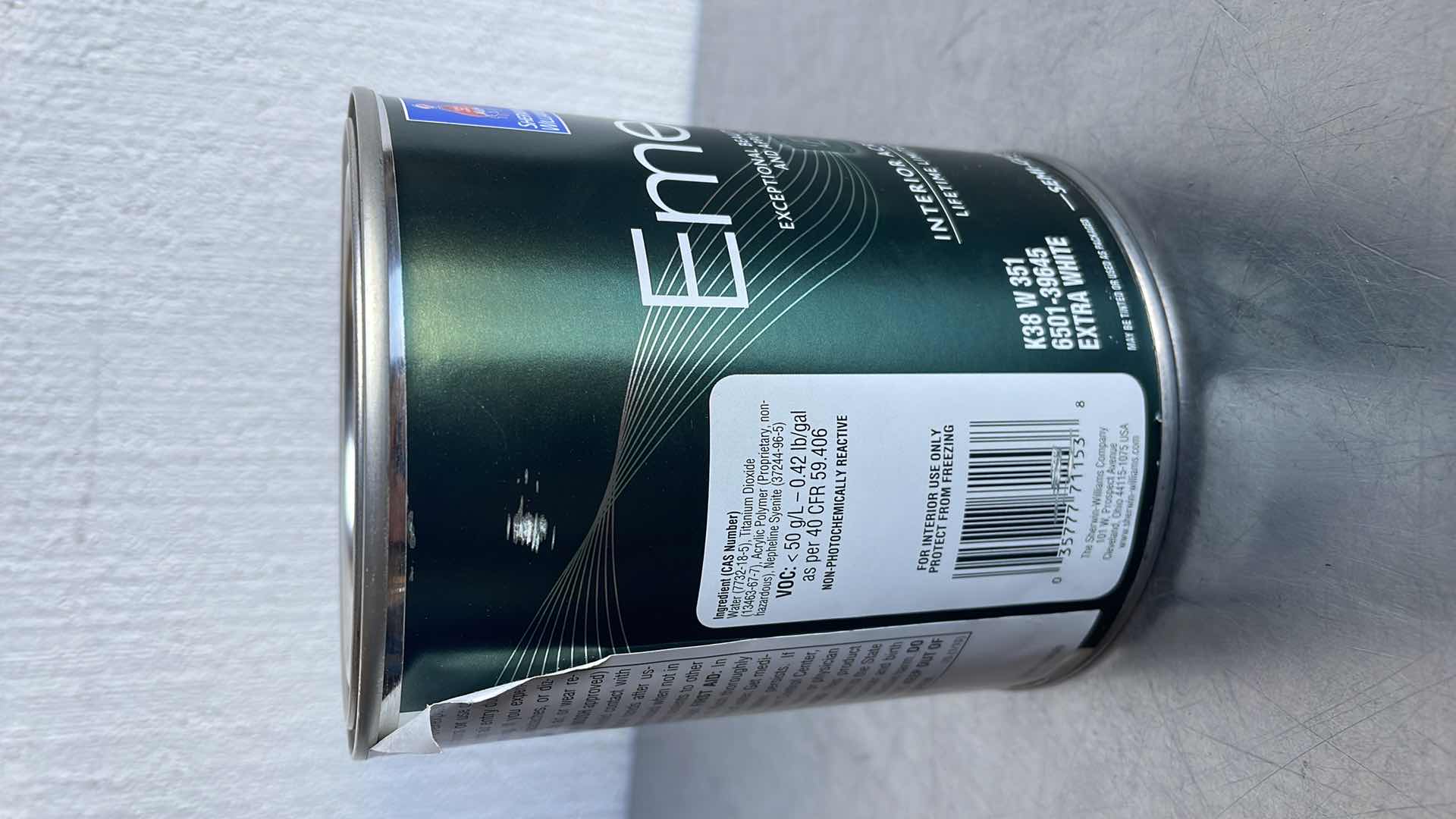 Photo 3 of EMERALD® INTERIOR ACRYLIC LATEX SEMI-GLOSS EXTRA WHITE K38W351 30.7 FL OZ