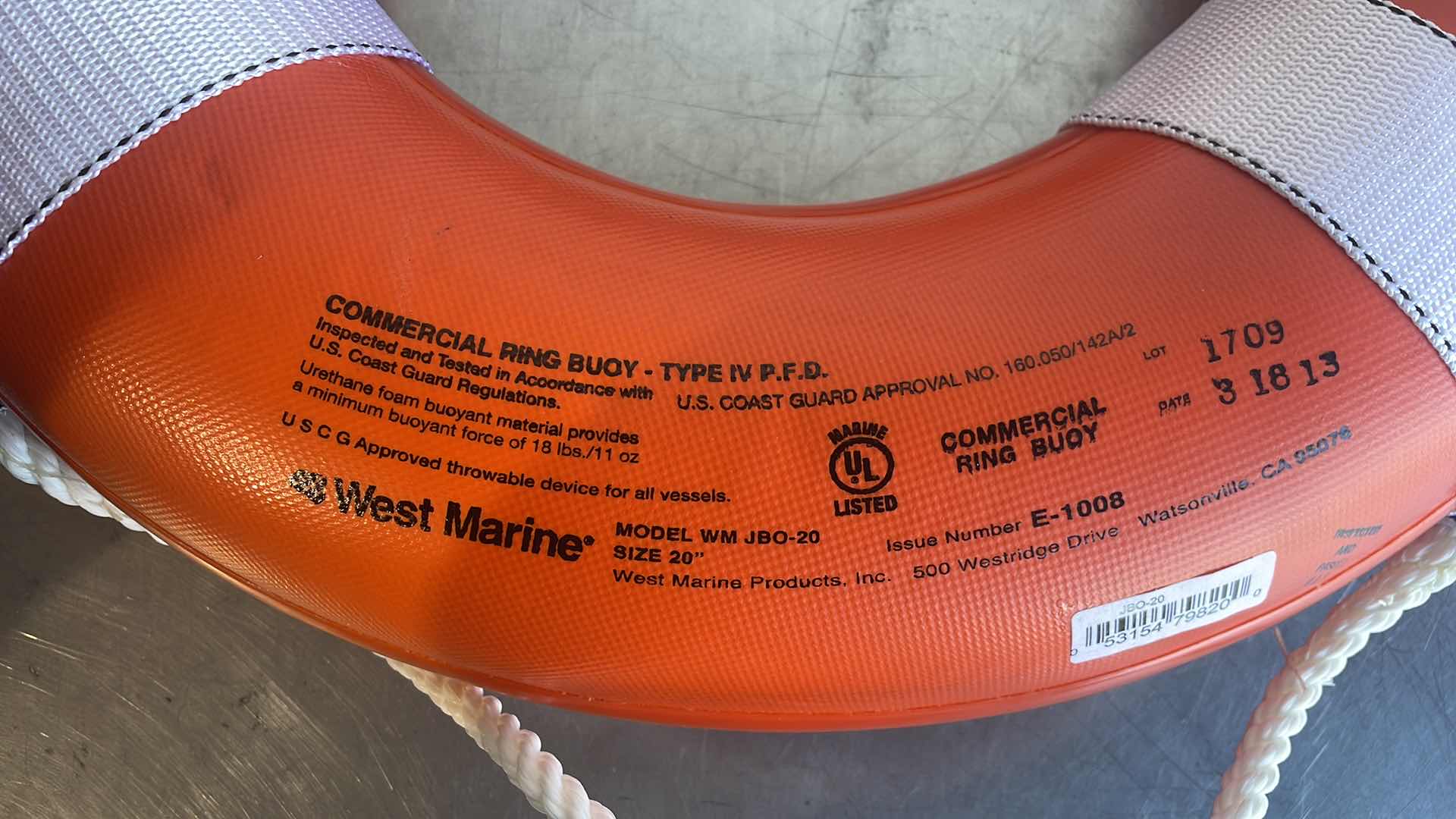 Photo 3 of JIM BUOY 20”  TYPE IV RING BUOY