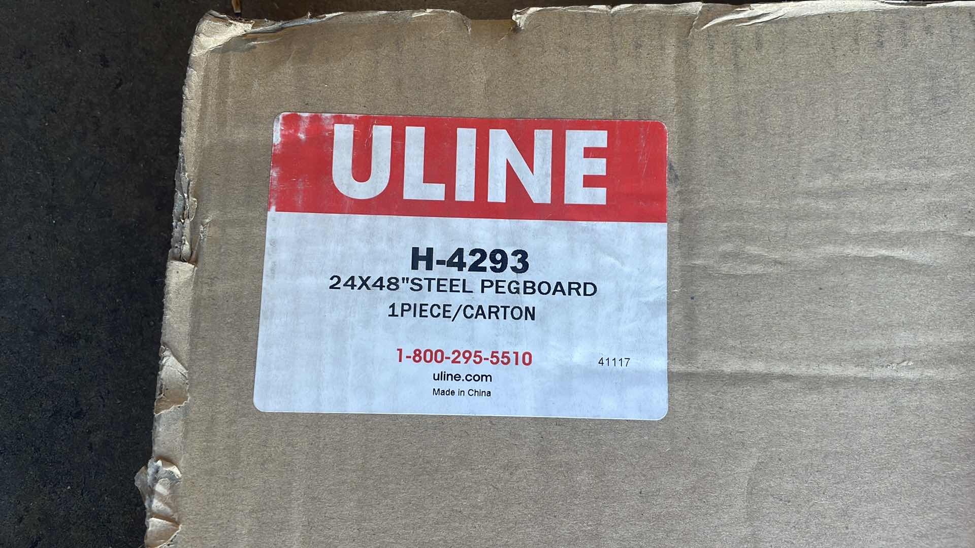 Photo 2 of ULINE H-4293 24”X48"STEEL PEGBOARD GRAY
