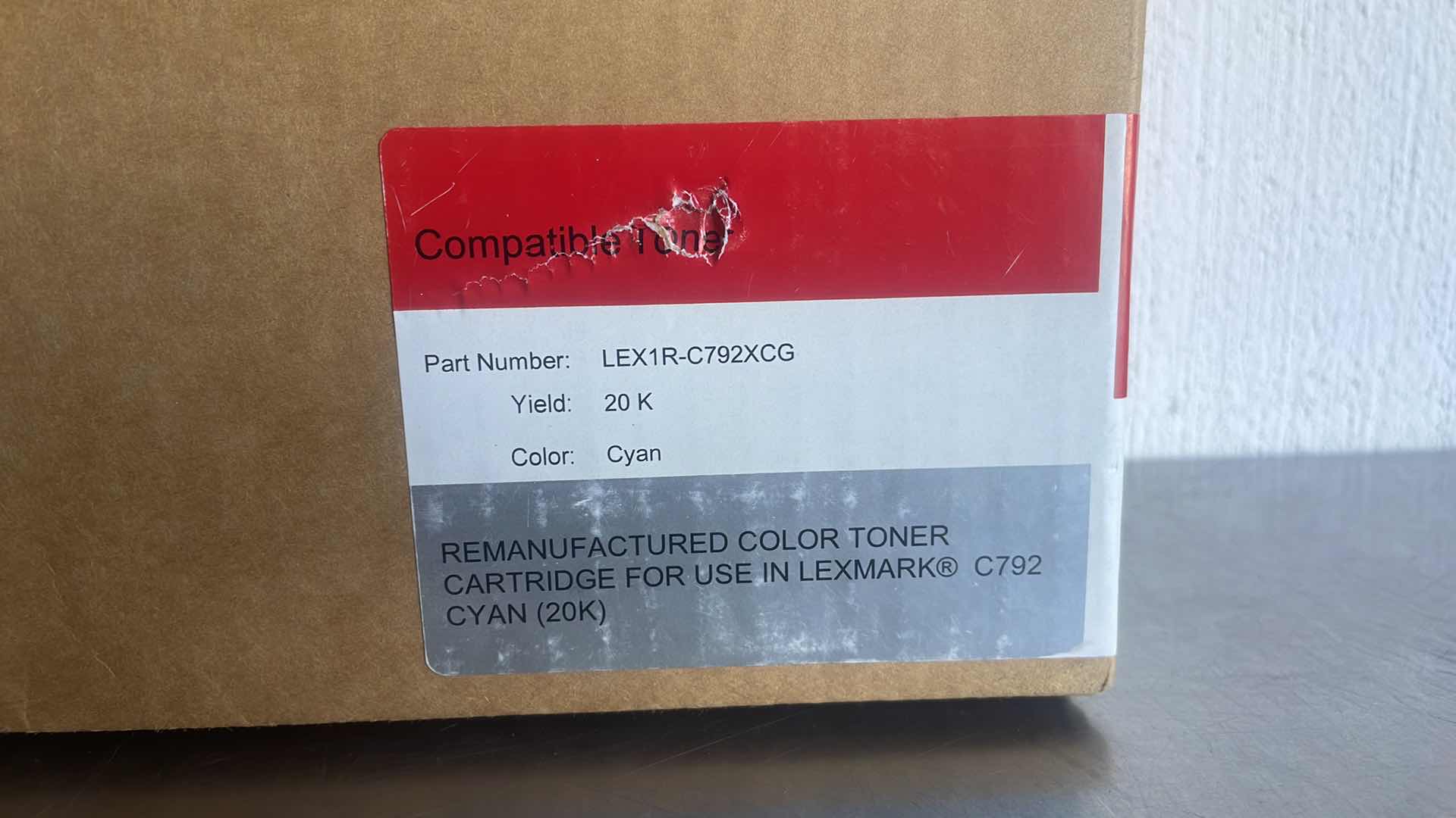 Photo 2 of REMANUFACTURED
COLOR TONER
CARTRIDGE FOR USE IN LEXMARK® C792 CYAN (20K)