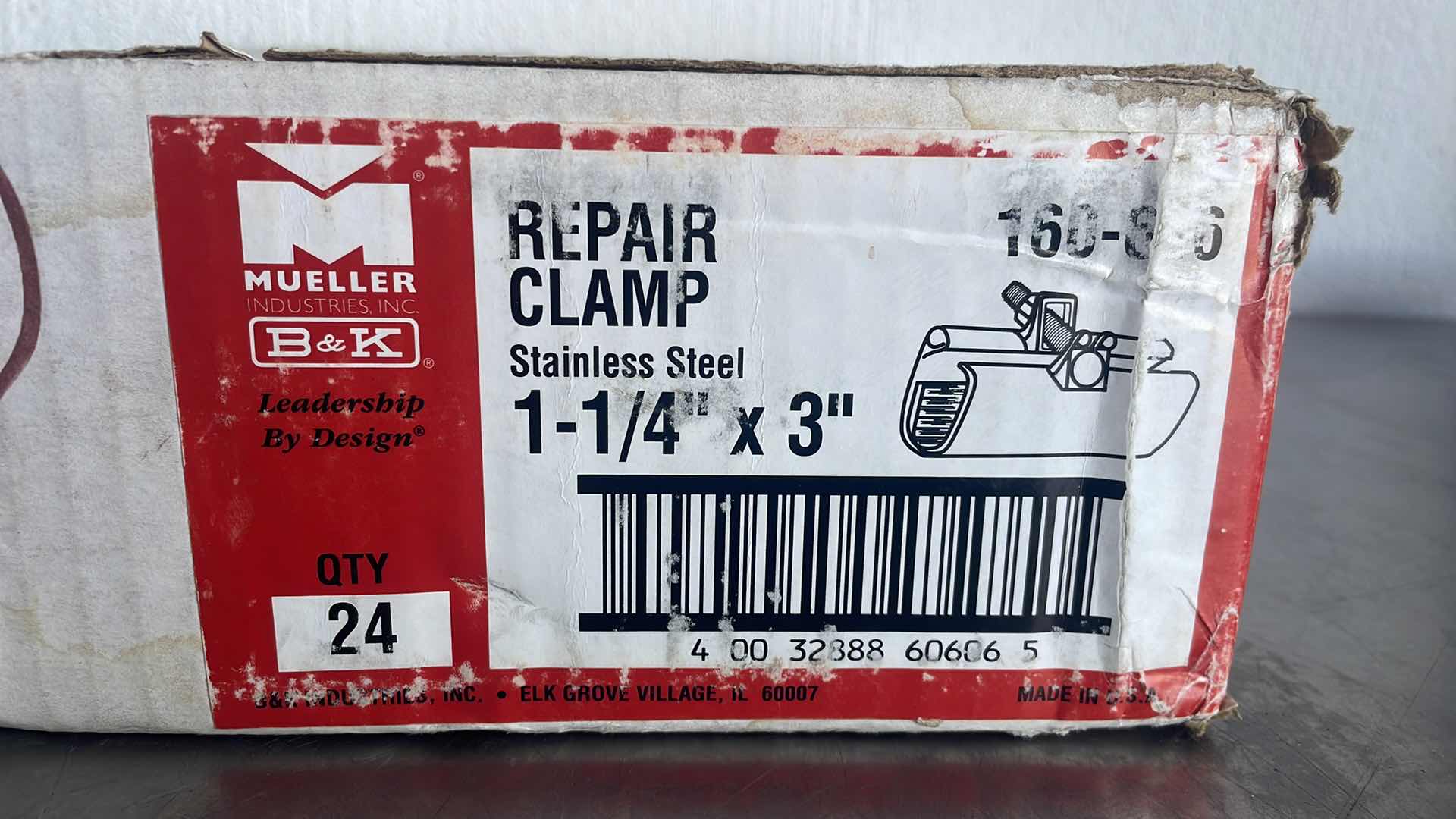 Photo 2 of B&K STAINLESS STEEL 1-1/4-IN X 3-IN REPAIR CLAMP(24)