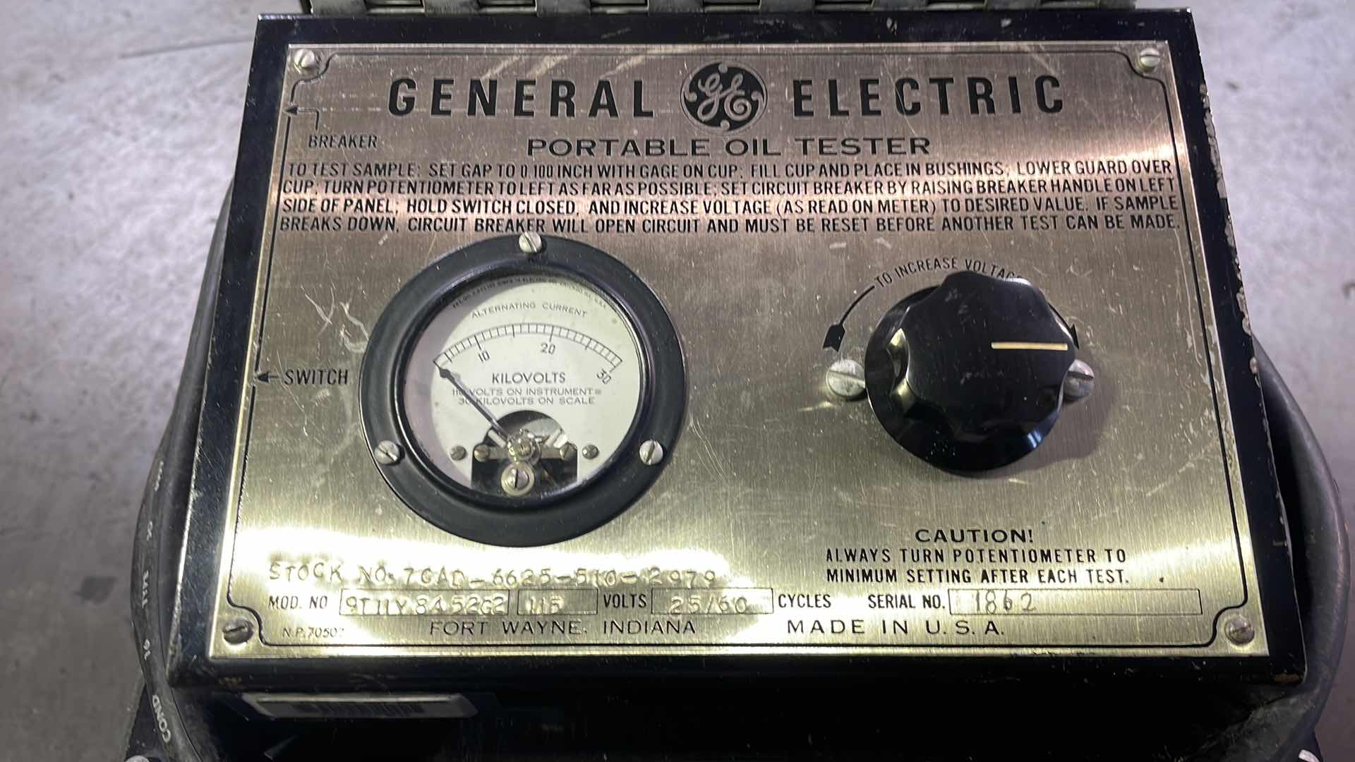 Photo 3 of GENERAL ELECTRIC PORTABLE OIL TESTER