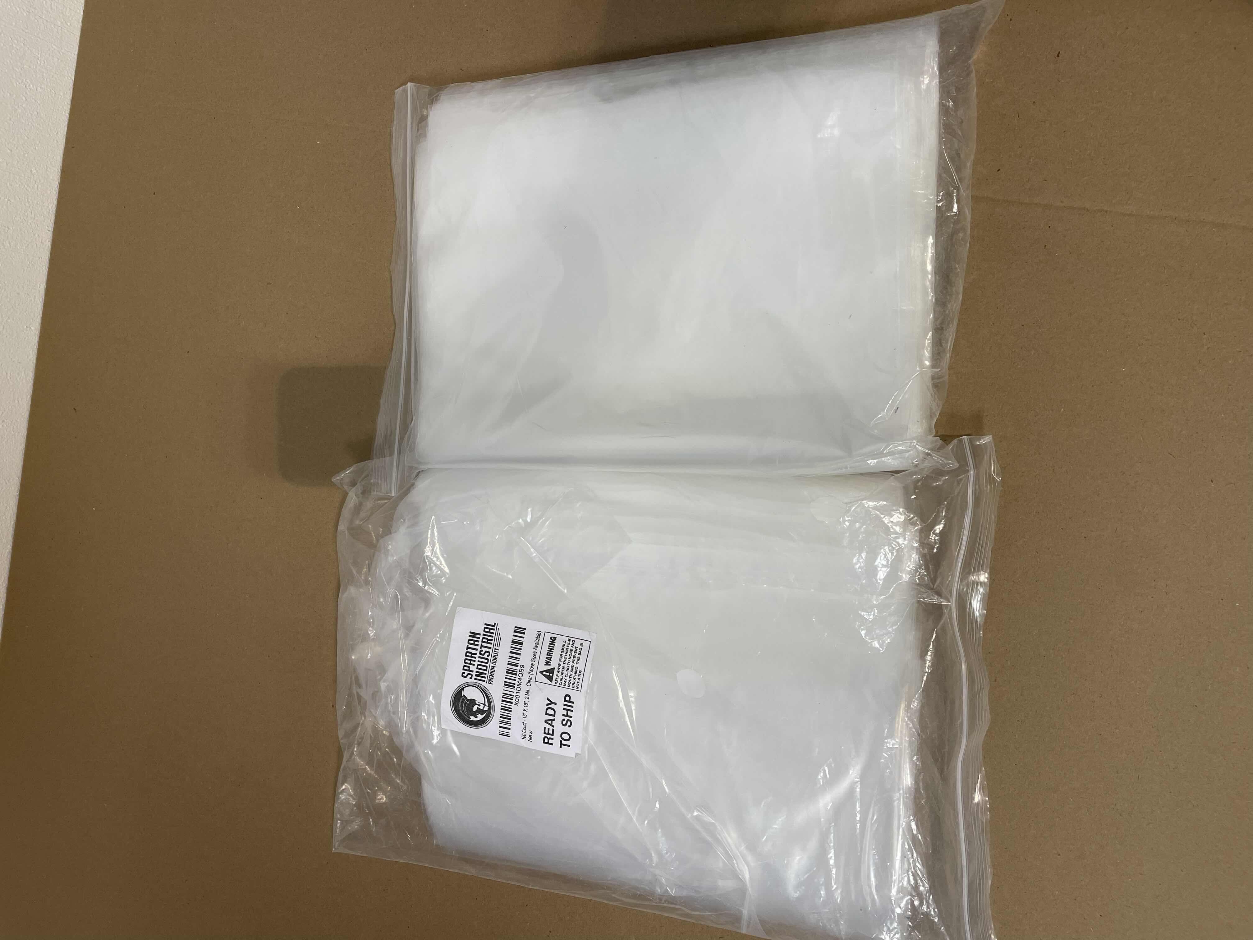 Photo 1 of 13" X 18" 2 MIL CLEAR RECLOSABLE ZIP PLASTIC POLY BAGS (200)