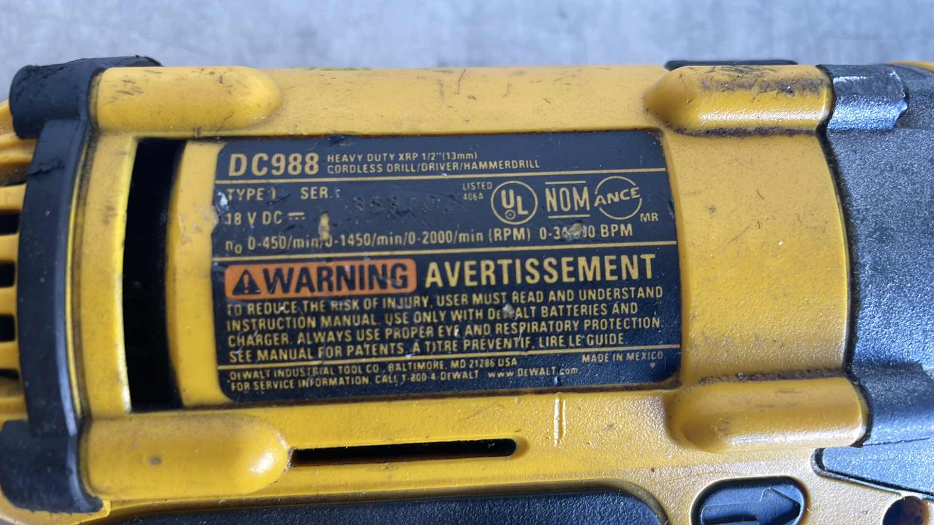 Photo 7 of DEWALT 18v DC988 1/2” DRIVE CORDLESS HAMMER DRILL & DC385 RECIPROCATING SAW