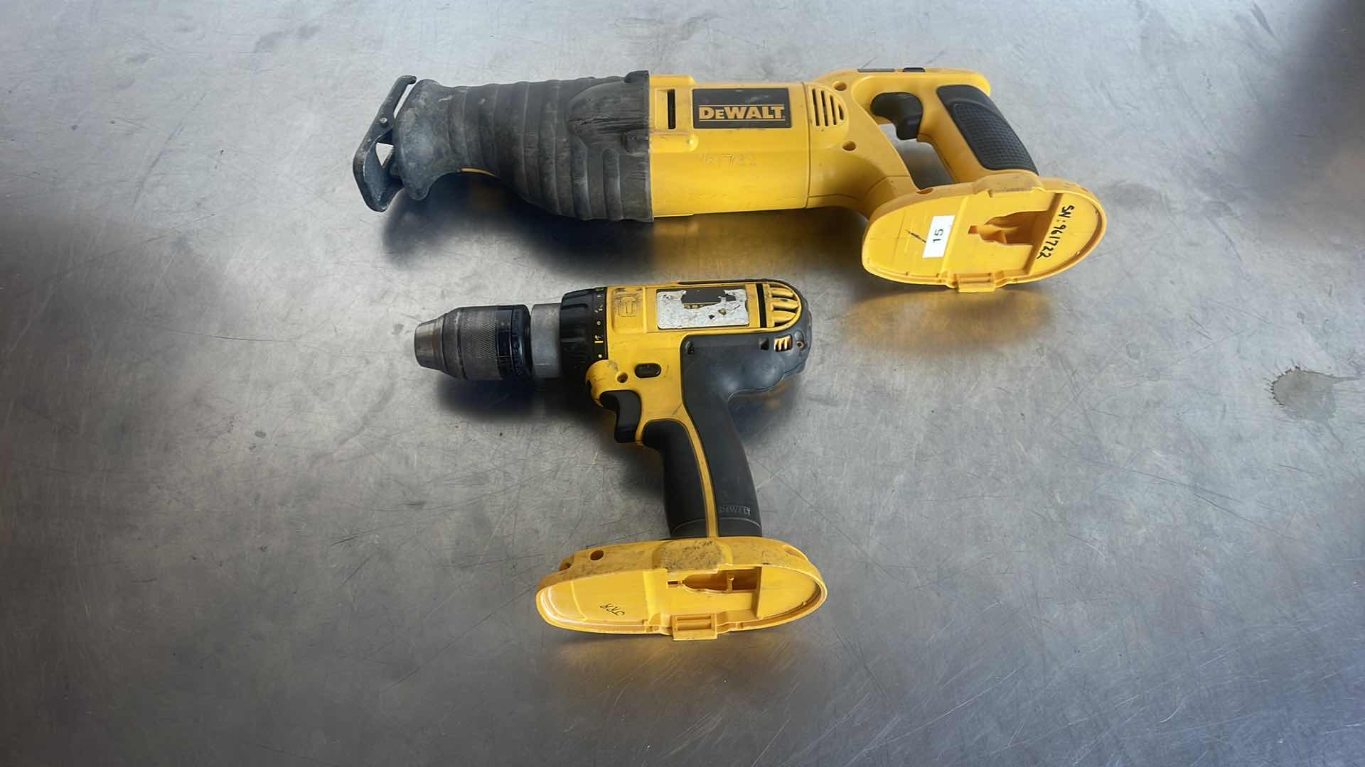 Photo 1 of DEWALT 18v DW938 RECIPROCATING SAW & 18v DC725 1/2” CORDLESS HAMMERDRILL DRIVER