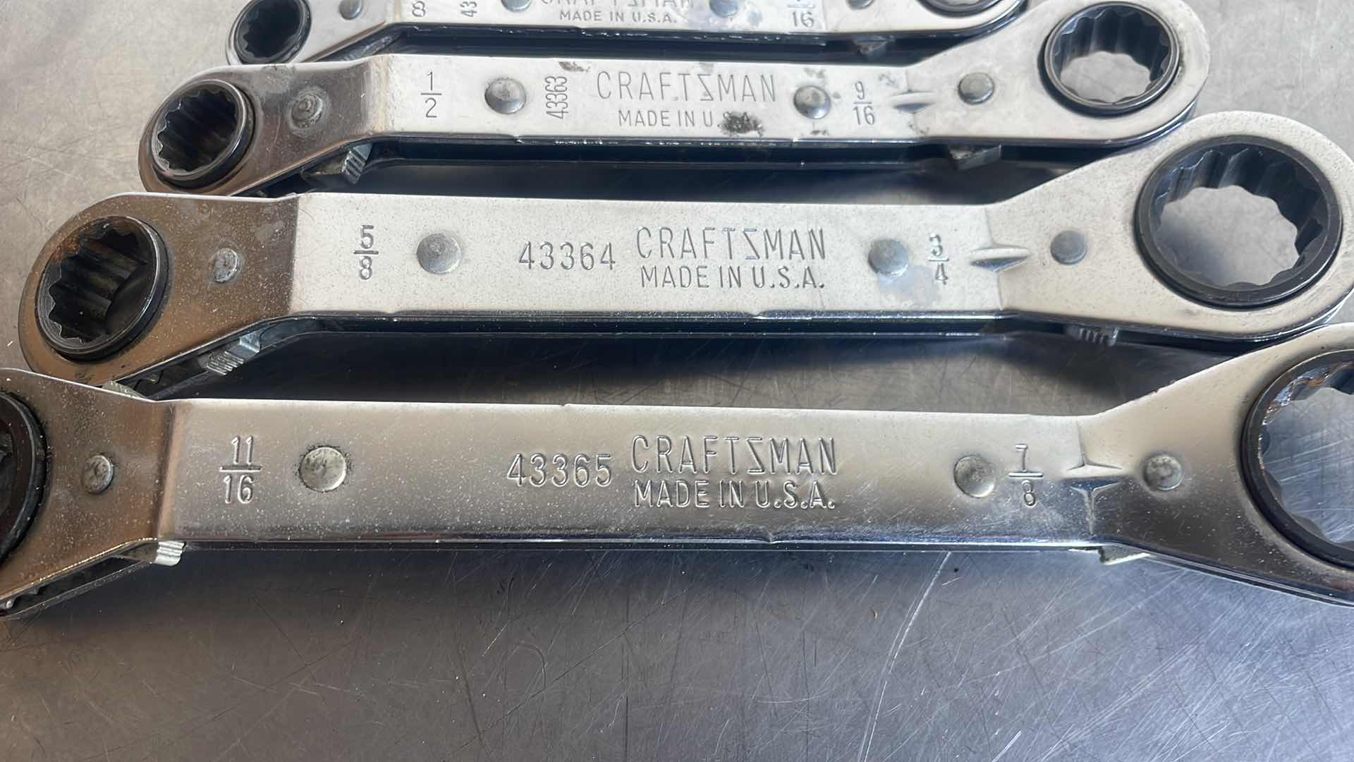 Photo 2 of CRAFTSMAN OFFSET RATCHETING BOX END WRENCHES 1/4”-7/8”