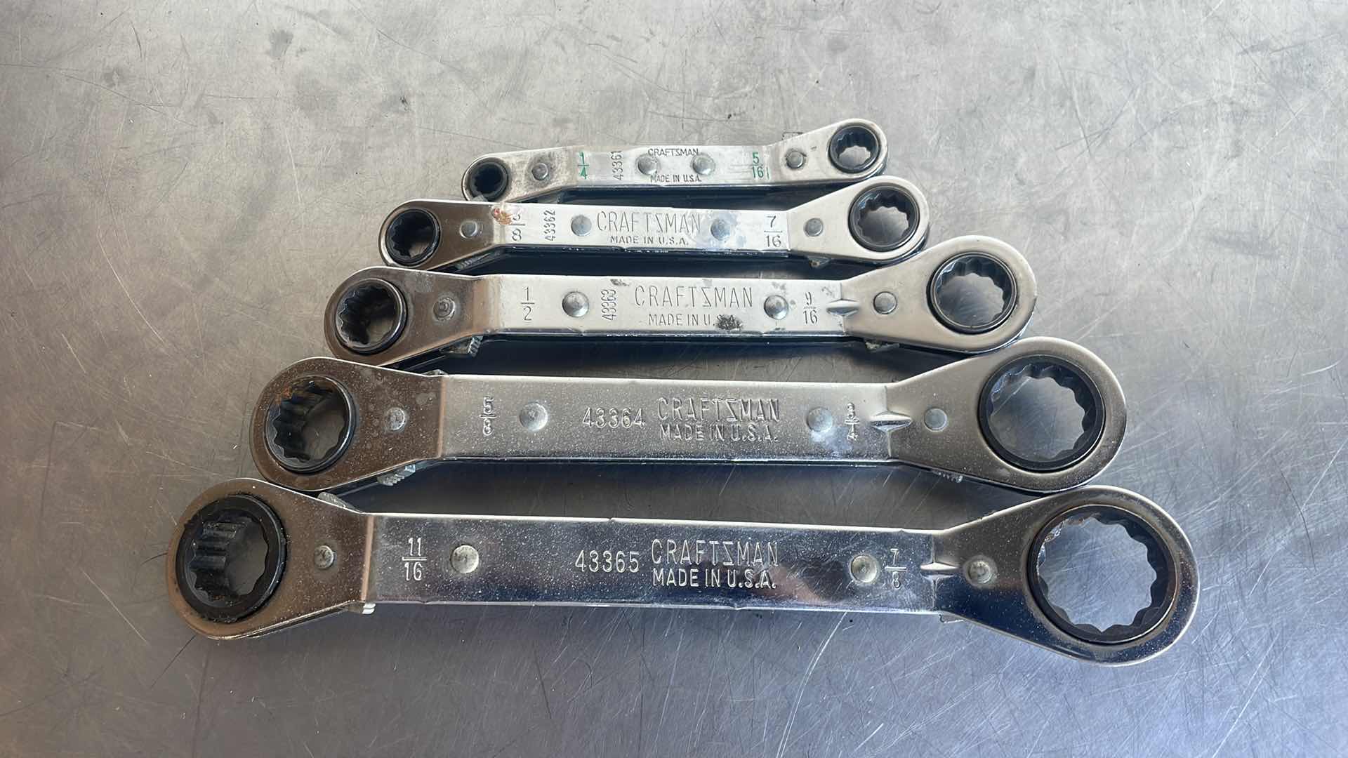 Photo 1 of CRAFTSMAN OFFSET RATCHETING BOX END WRENCHES 1/4”-7/8”