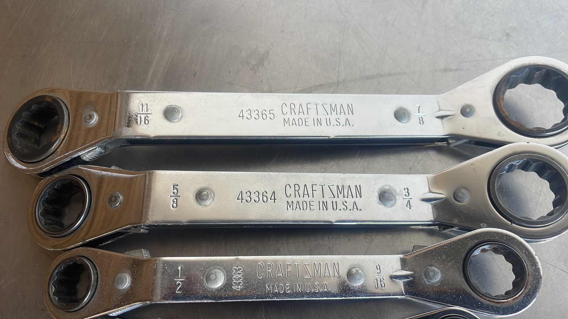 Photo 3 of CRAFTSMAN OFFSET RATCHETING BOX END WRENCHES 1/4”-7/8”