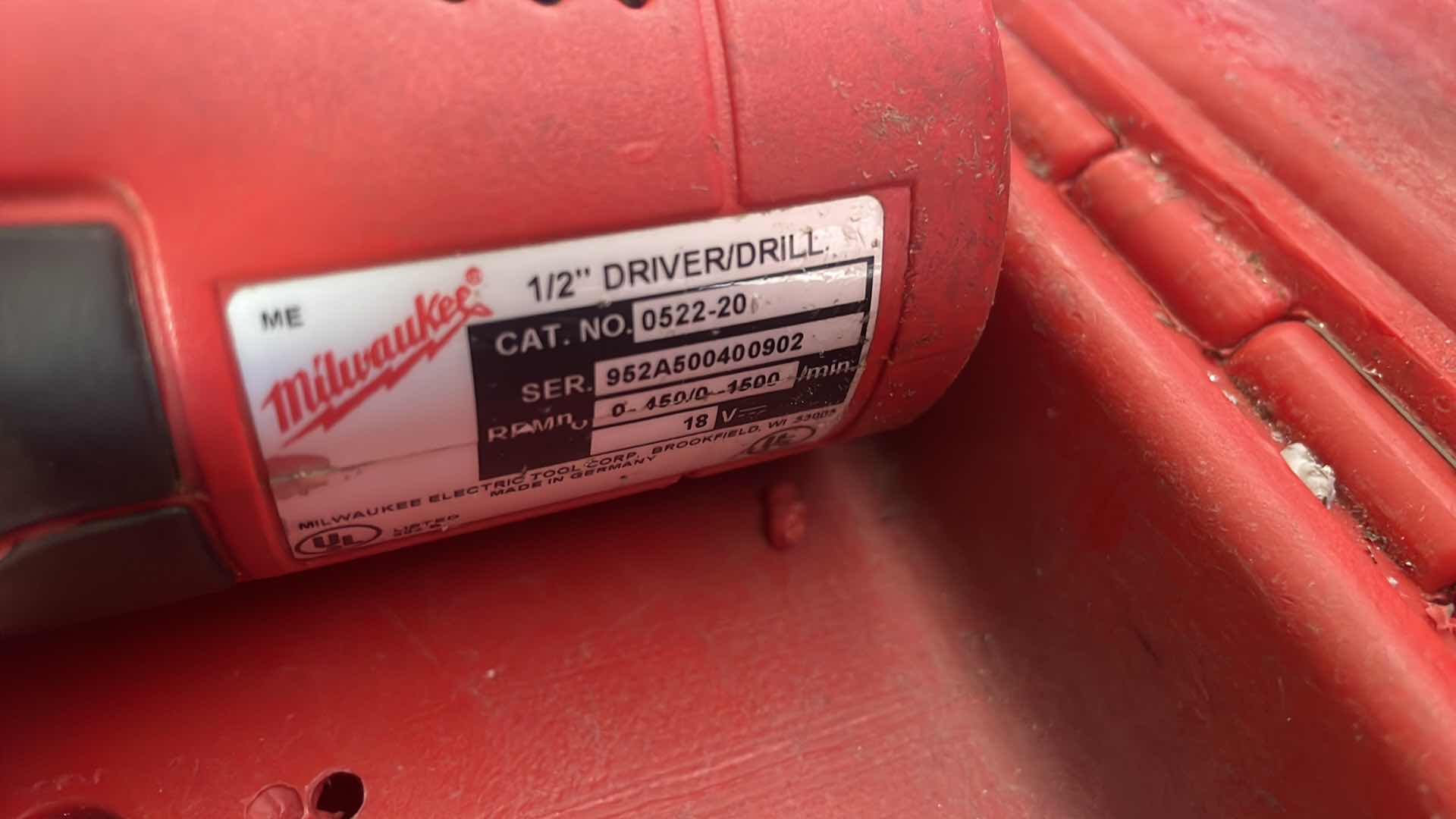 Photo 3 of MILWAUKEE 18v 1/2” DRIVE DRILL & WORK LIGHT IN CASE