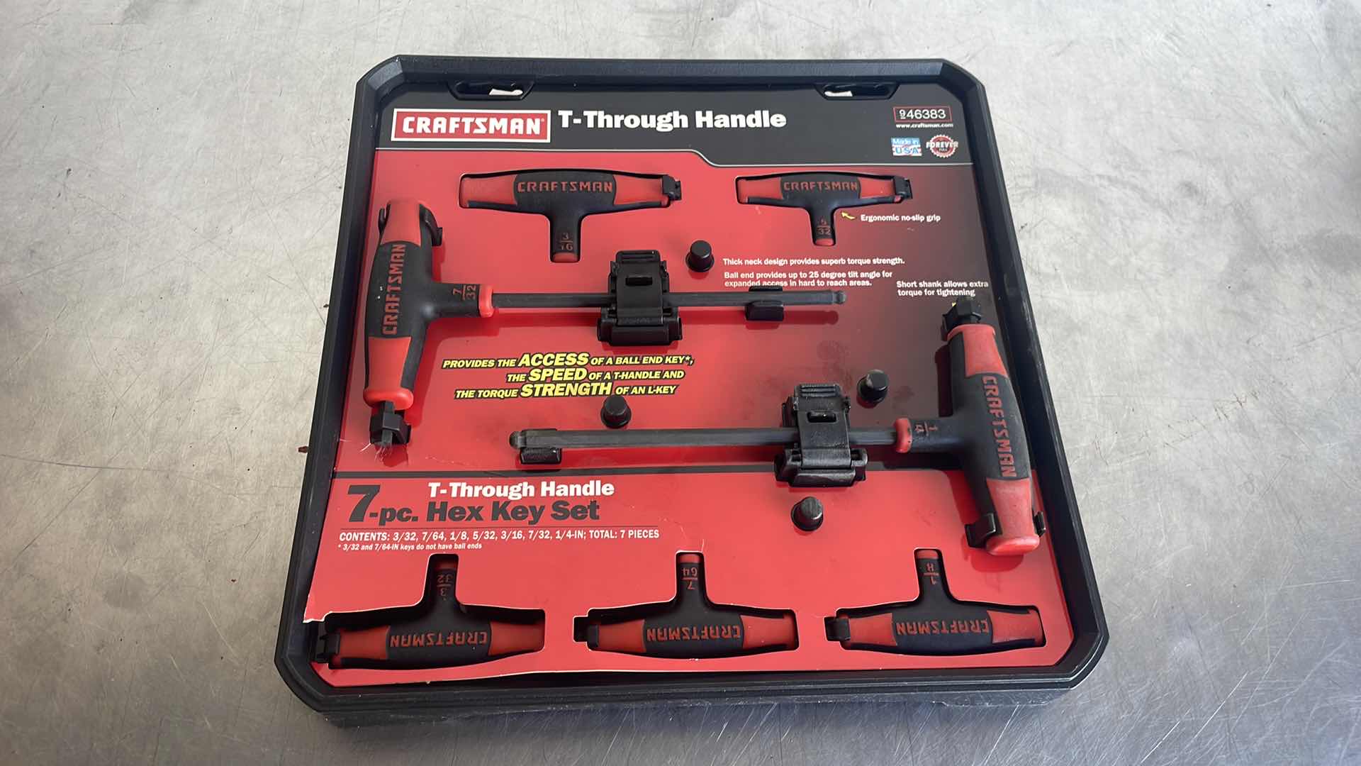 Photo 1 of CRAFTSMAN T-THROUGH HANDLE 7 PC HEX KEY SET STANDARD