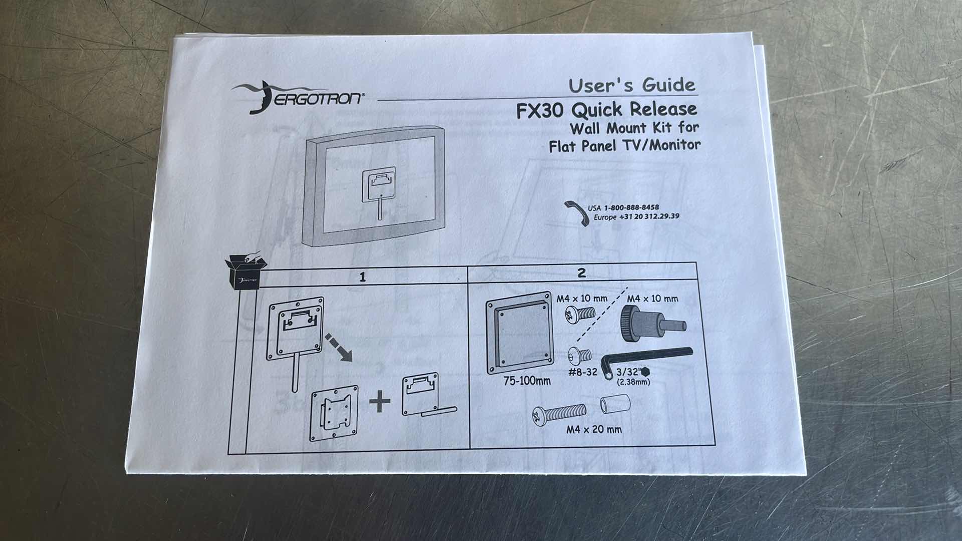 Photo 2 of ERGOTRON
FX30 WALL MOUNT
MONITOR OR TV MOUNT
PART NUMBER: 60-239-007