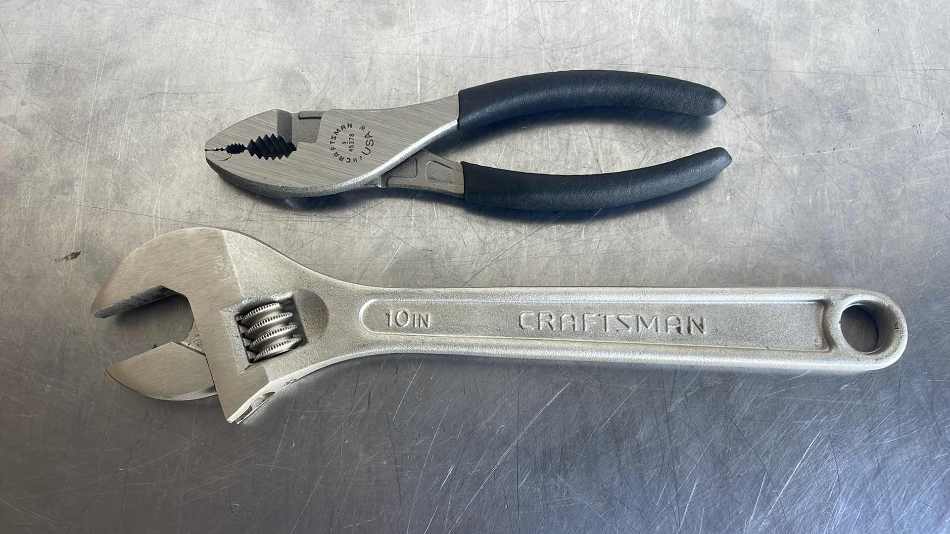 Photo 1 of CRAFTSMAN SLIP JOINT PLIERS & 10” ADJUSTABLE WRENCH