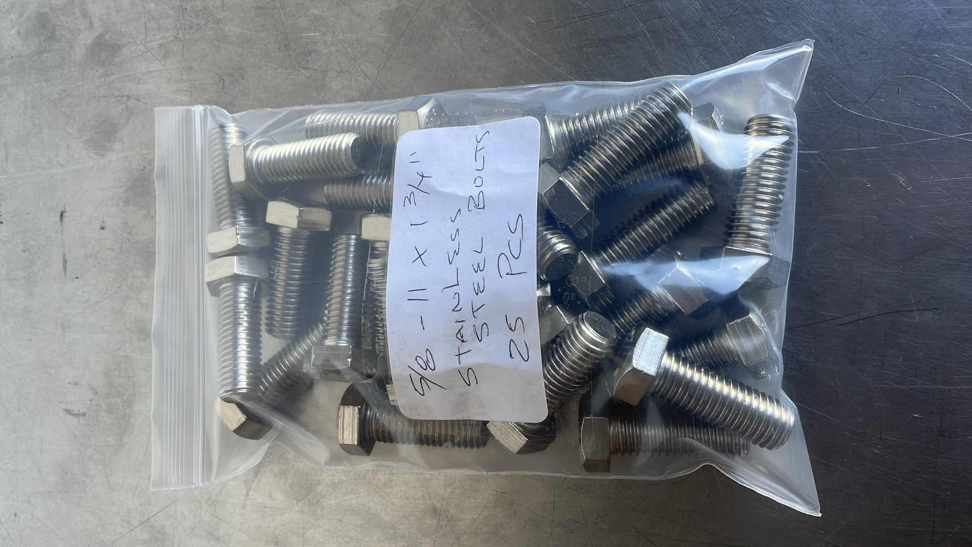 Photo 1 of 5/8”-11 x 1-3/4” STAINLESS STEEL BOLTS 25 PCS