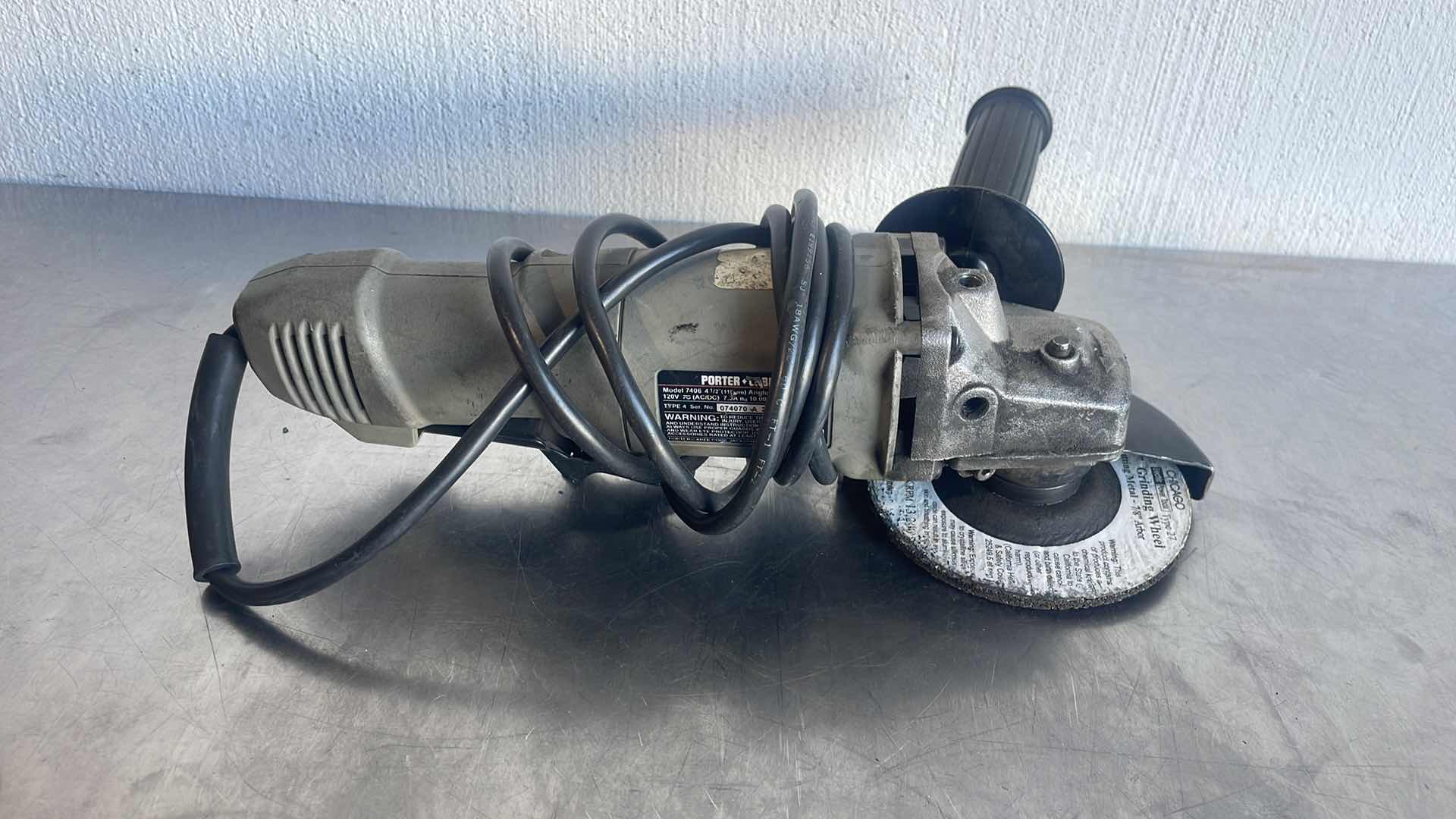 Photo 2 of PORTER CABLE 4-1/2” ANGLE GRINDER MODEL 7406