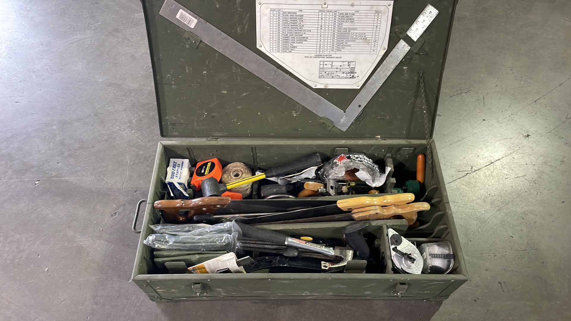 Photo 1 of MILITARY CARPENTERS TOOL BOX 32” x 16” x9”