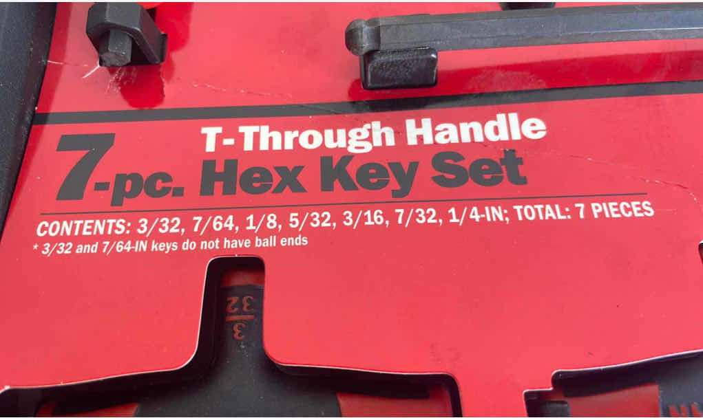 Photo 2 of CRAFTSMAN T-THROUGH HANDLE 7 PC HEX KEY SET STANDARD