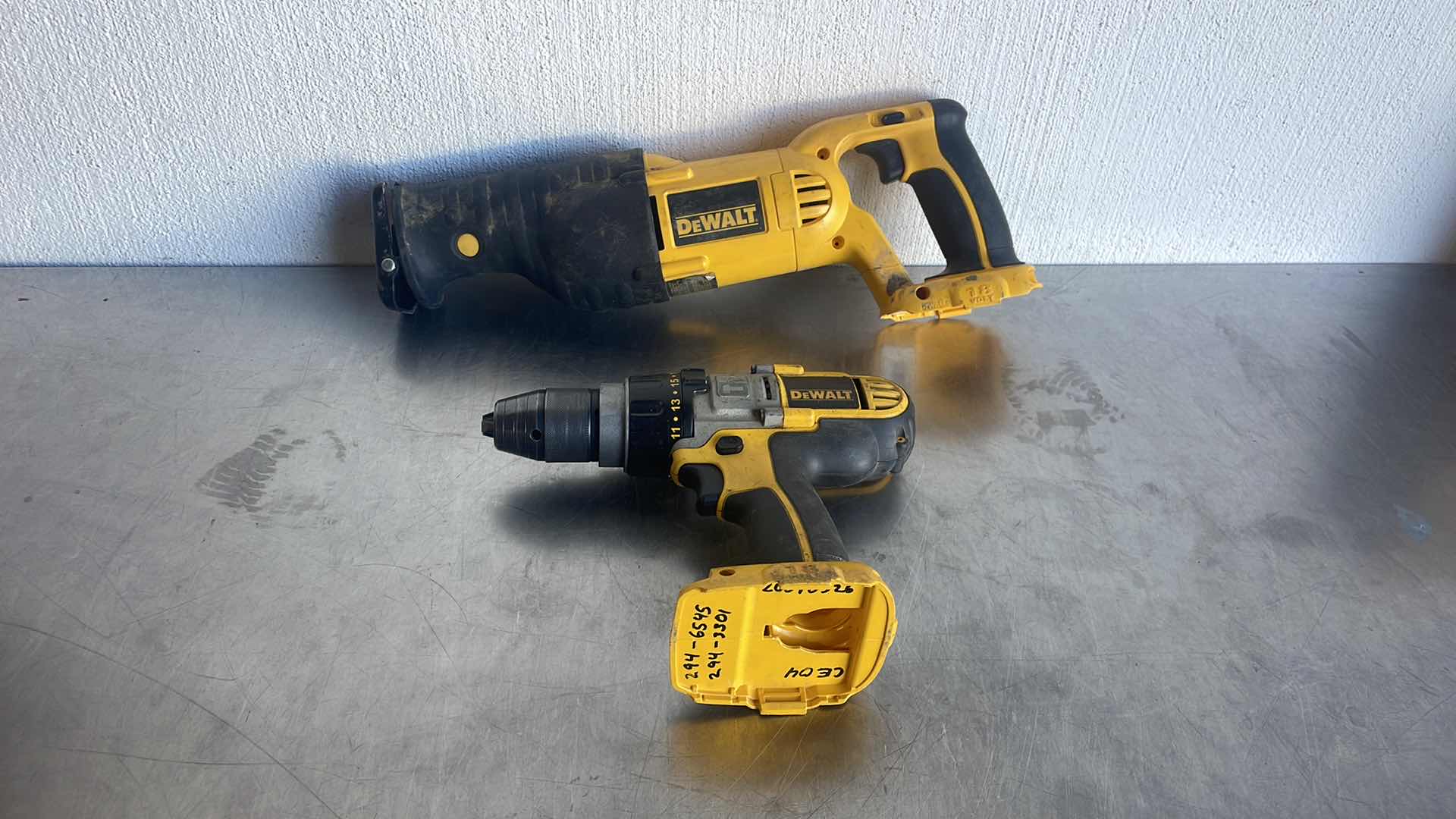 Photo 1 of DEWALT 18v DC385 RECIPROCATING SAW & 18V DCD950 1/2” CORDLESS DRILL/HAMMERDRILL DRIVER