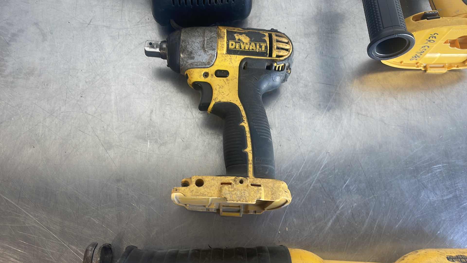 Photo 3 of DEWALT 18v 1/2” HAMMER DRILL DRIVER, 1/2” IMPACT WRENCH, RECIPROCATING SAW WITH CHARGER AND BATTERY