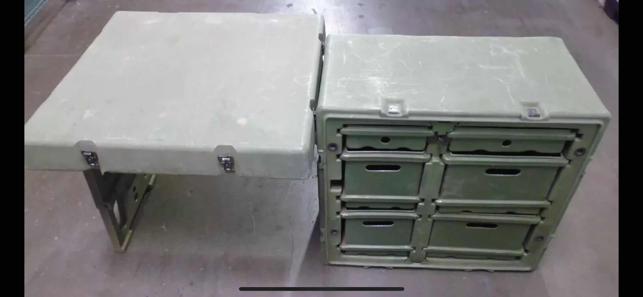 Photo 1 of MILITARY MOBILE OFFICE FIELD DESK TABLE CASE WITH DRAWERS