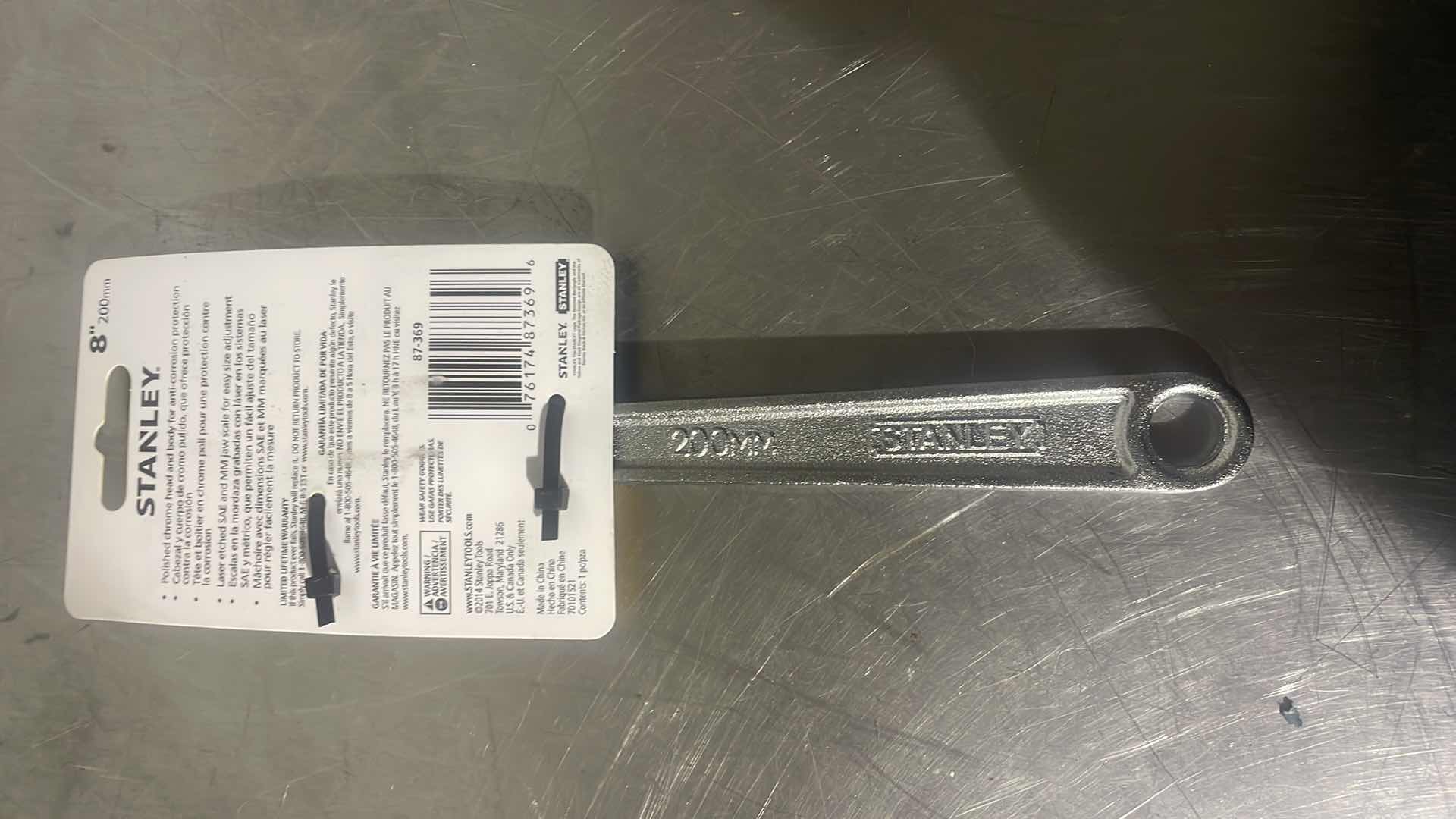 Photo 2 of STANLEY ADJUSTABLE WRENCH, 8-INCH (87-369)