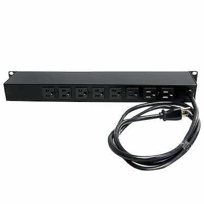 Photo 2 of 8 OUTLET PDU POWER DISTRIBUTION UNIT 125V 15A (12A UL) RACKMOUNT PDU WITH 8 OUTLETS AND SURGE PROTECTION