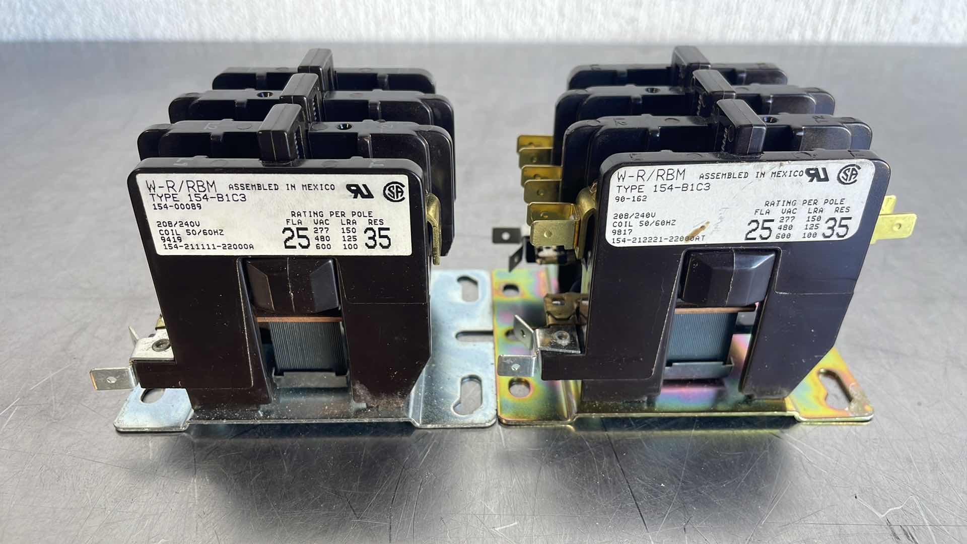 Photo 1 of WHITE RODGERS 90-162 THREE POLE DEFINITE PURPOSE CONTACTOR, 25 A,
208/240 VAC