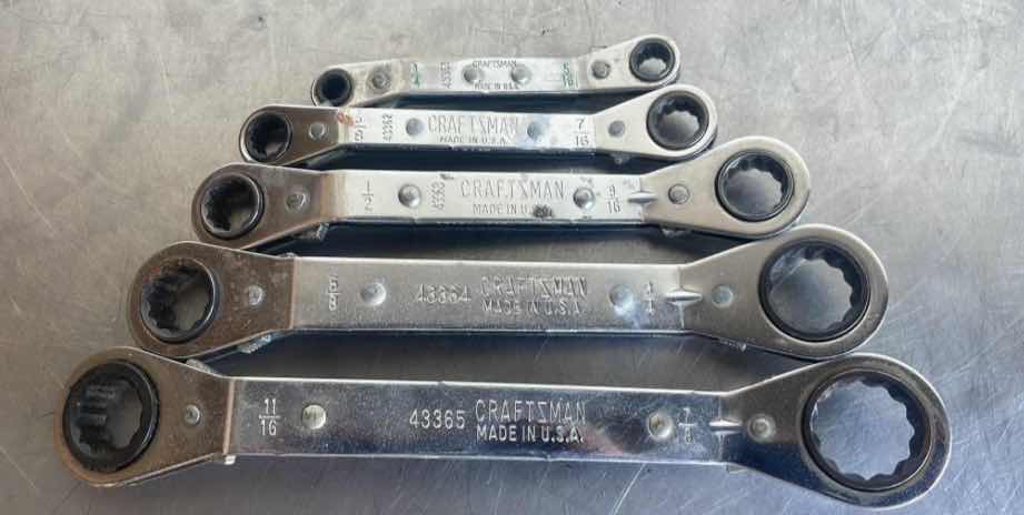 Photo 1 of CRAFTSMAN OFFSET RATCHETING BOX END WRENCHES 1/4”-7/8”