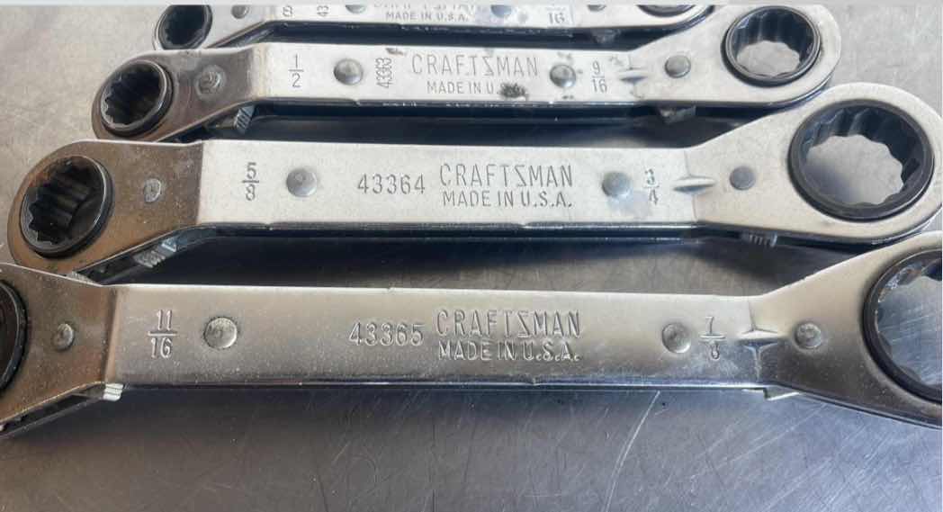 Photo 2 of CRAFTSMAN OFFSET RATCHETING BOX END WRENCHES 1/4”-7/8”