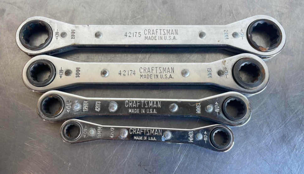 Photo 1 of CRAFTSMAN RATCHETING BOX END WRENCHES 9MM-21MM. SEE PICTURES FOR SIZES