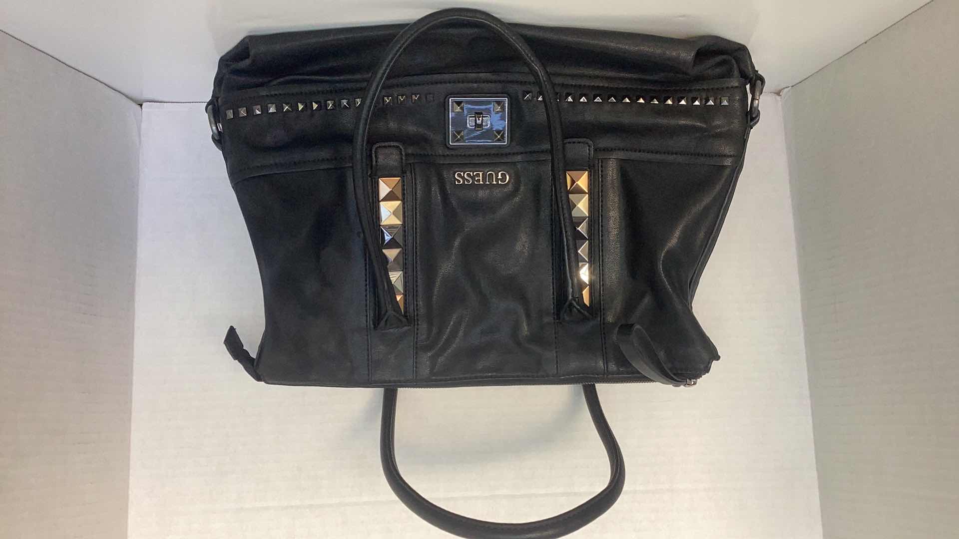 Photo 1 of GUESS LEATHER TOTO HANDBAG 18” X 11”