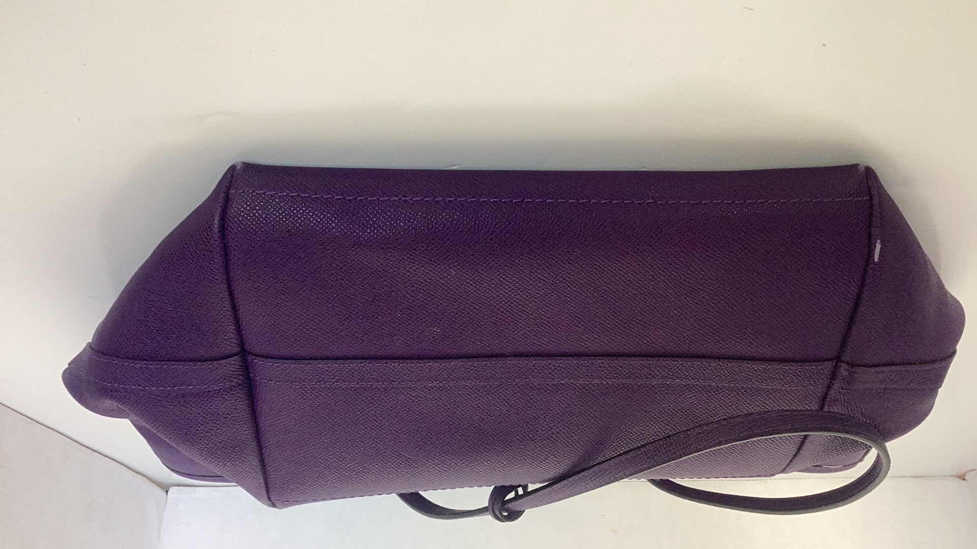 Photo 4 of COACH TAXI LEATHER ZIP TOP TOTE GOLD/VIOLET  18” X 10” $325