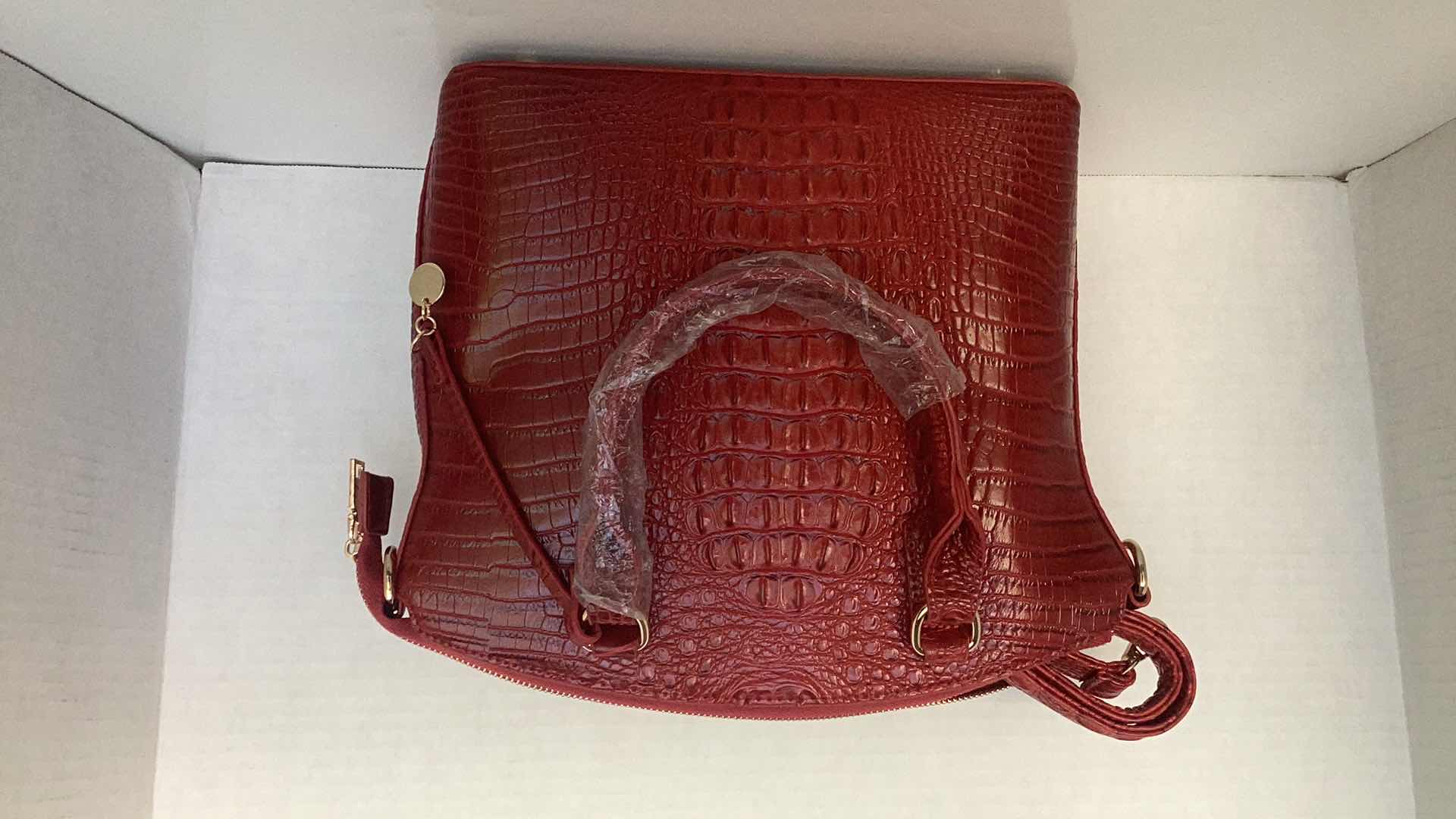 Photo 2 of FAUX CROCODILE PRINT PURSE 13” X 12”