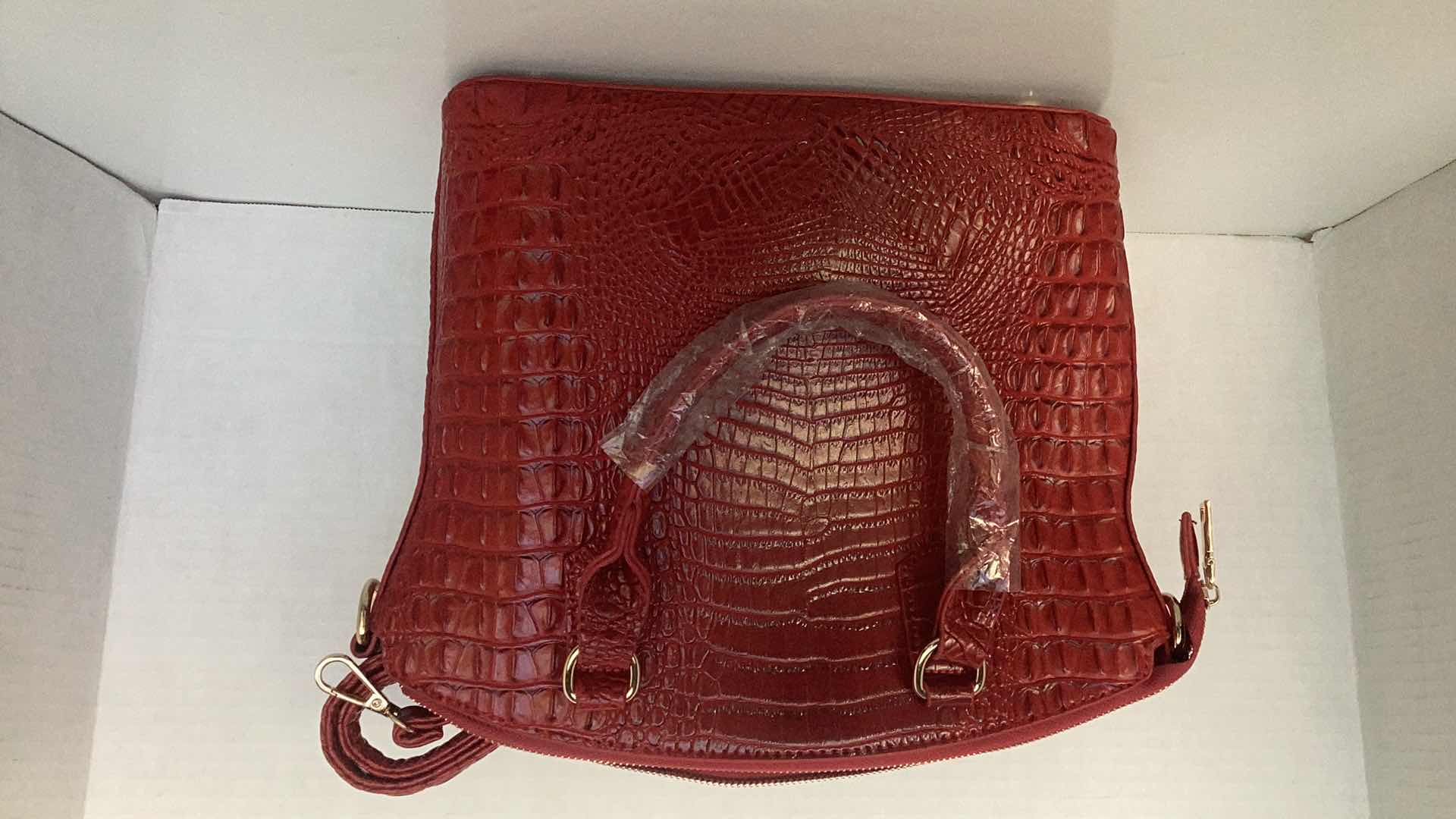 Photo 3 of FAUX CROCODILE PRINT PURSE 13” X 12”