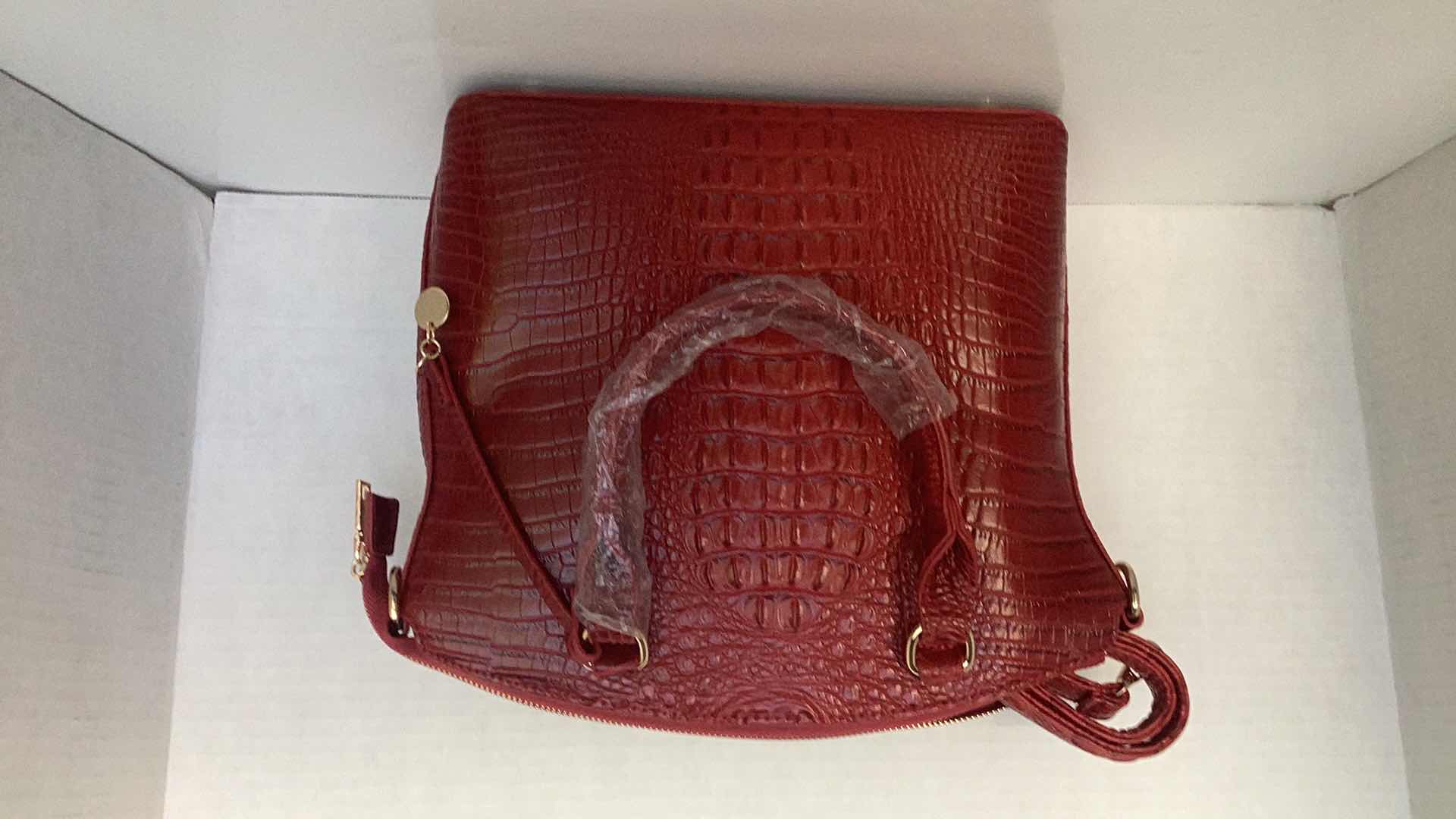 Photo 1 of FAUX CROCODILE PRINT PURSE 13” X 12”