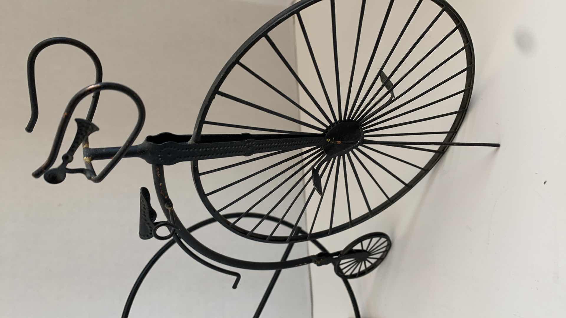 Photo 2 of SET OF 2 METAL PENNY FARTHING BICYCLES TALLEST 9"