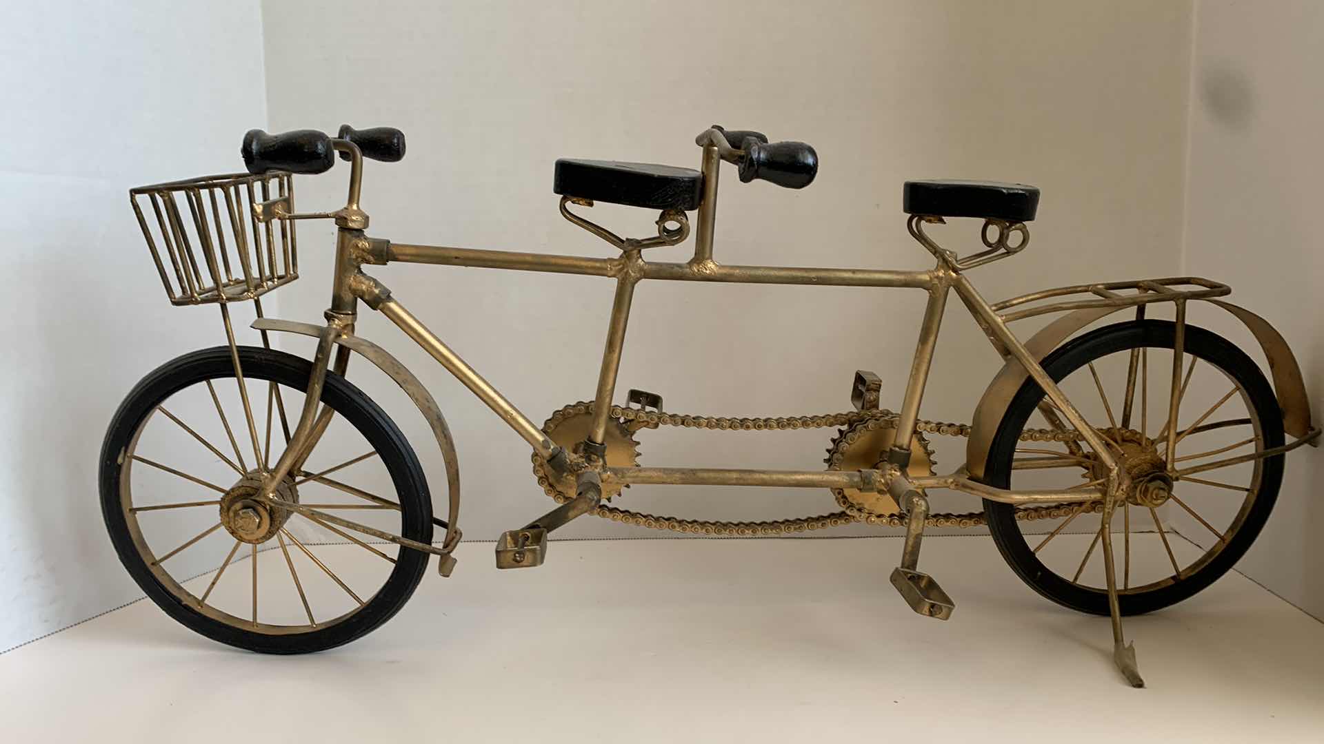 Photo 1 of GOLD PAINTED METAL TANDEM BICYCLE 23" LONG