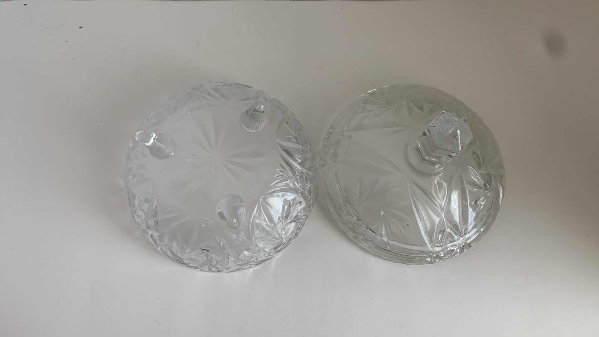 Photo 3 of CUT CRYSTAL DISH WITH TOP 8" TALL