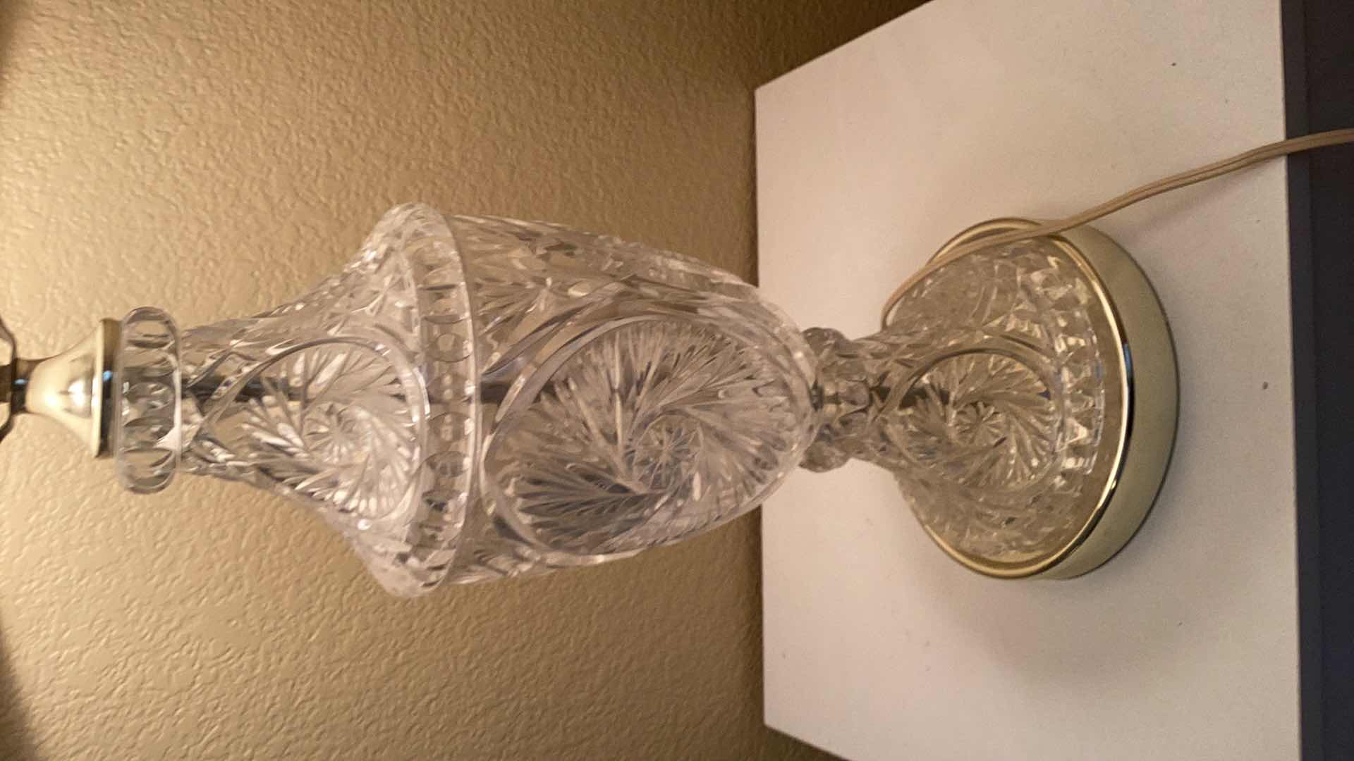 Photo 2 of CRYSTAL THREE WAY LAMP 31” TALL