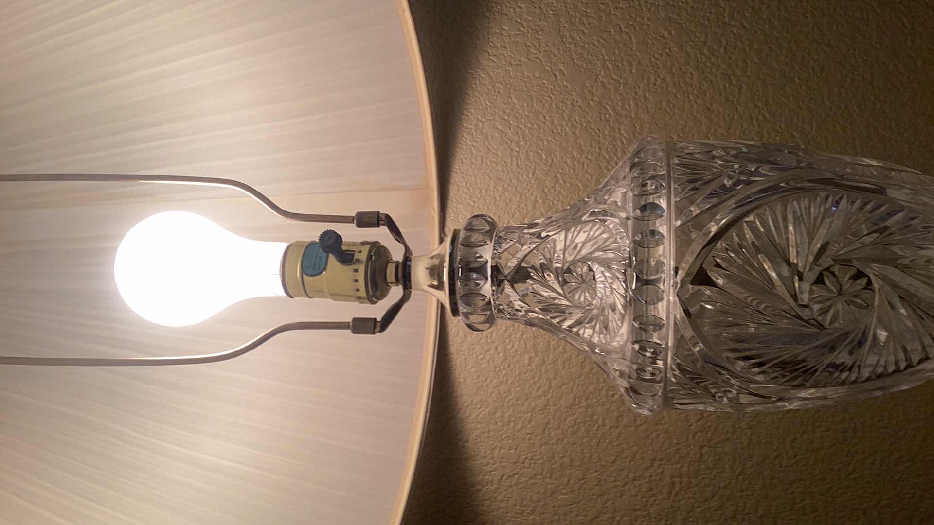 Photo 3 of CRYSTAL THREE WAY LAMP 31” TALL