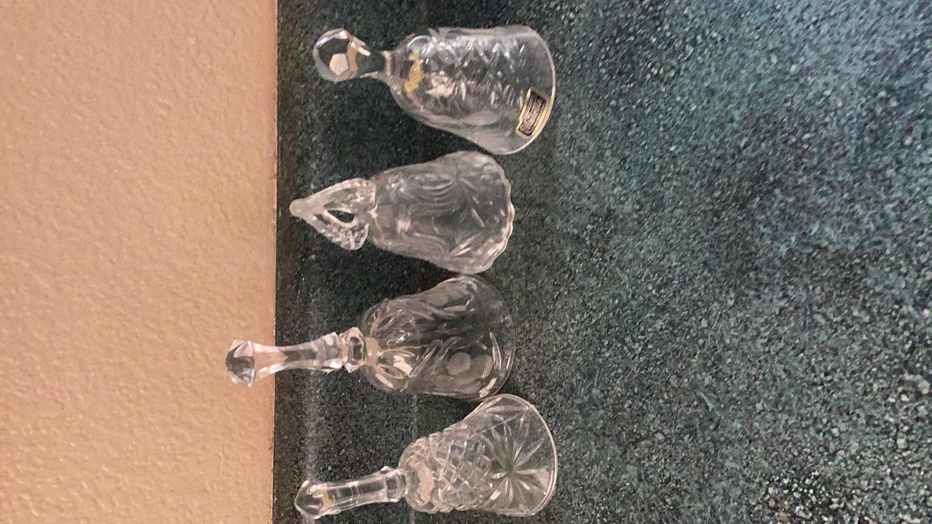 Photo 1 of FOUR VINTAGE CUT CRYSTAL BELLS