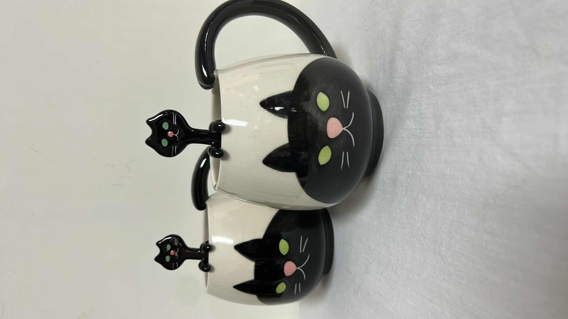 Photo 5 of TWO CAT MUGS WITH SPOONS