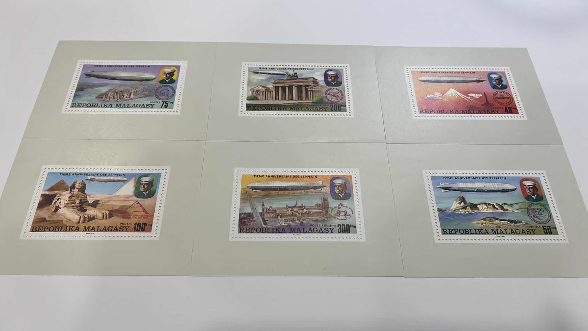 Photo 2 of ZEPPELIN REPUBLIKA MALAGASY 75TH ANNIVERSARY GRAF ZEPPELIN 1901-1976 7 STAMPS