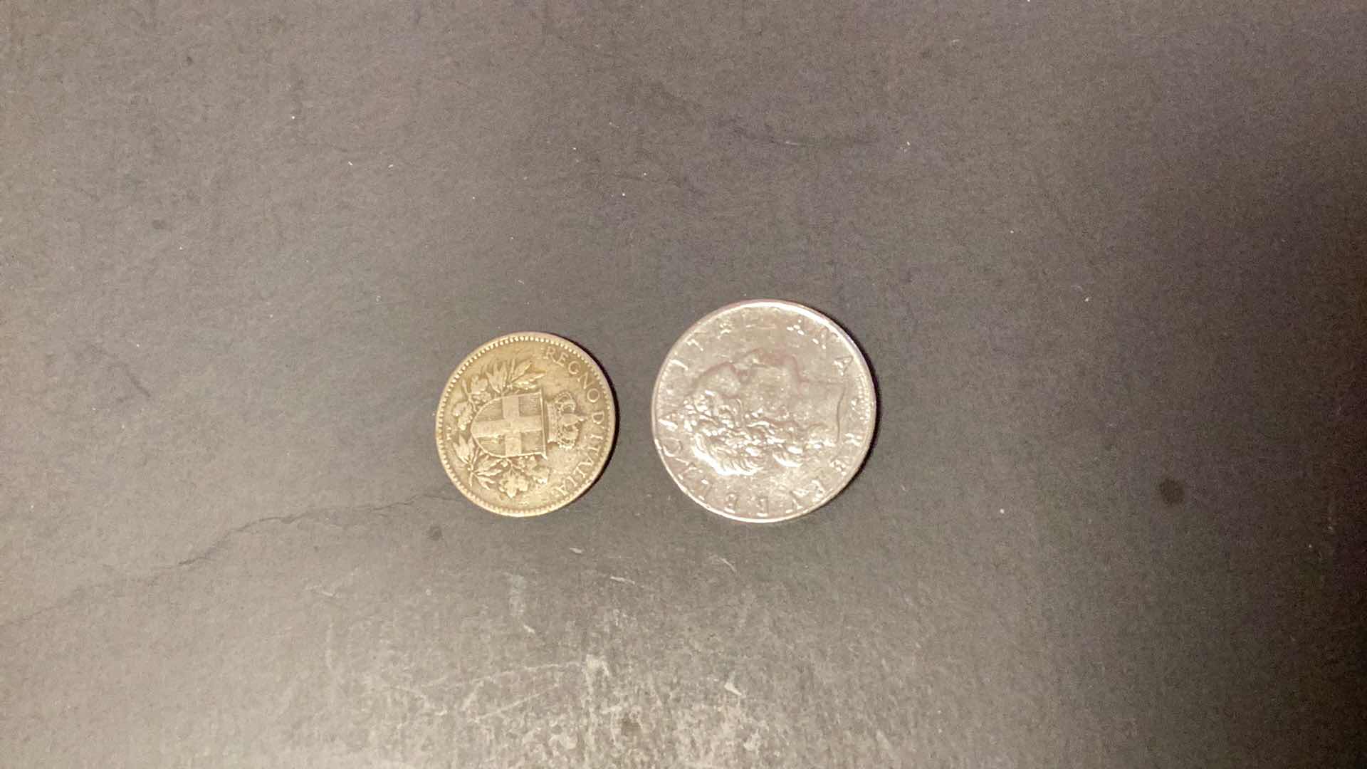 Photo 1 of 1918 ITALY 20 CENT AND 1964 ITALY 50 LIRA COINS