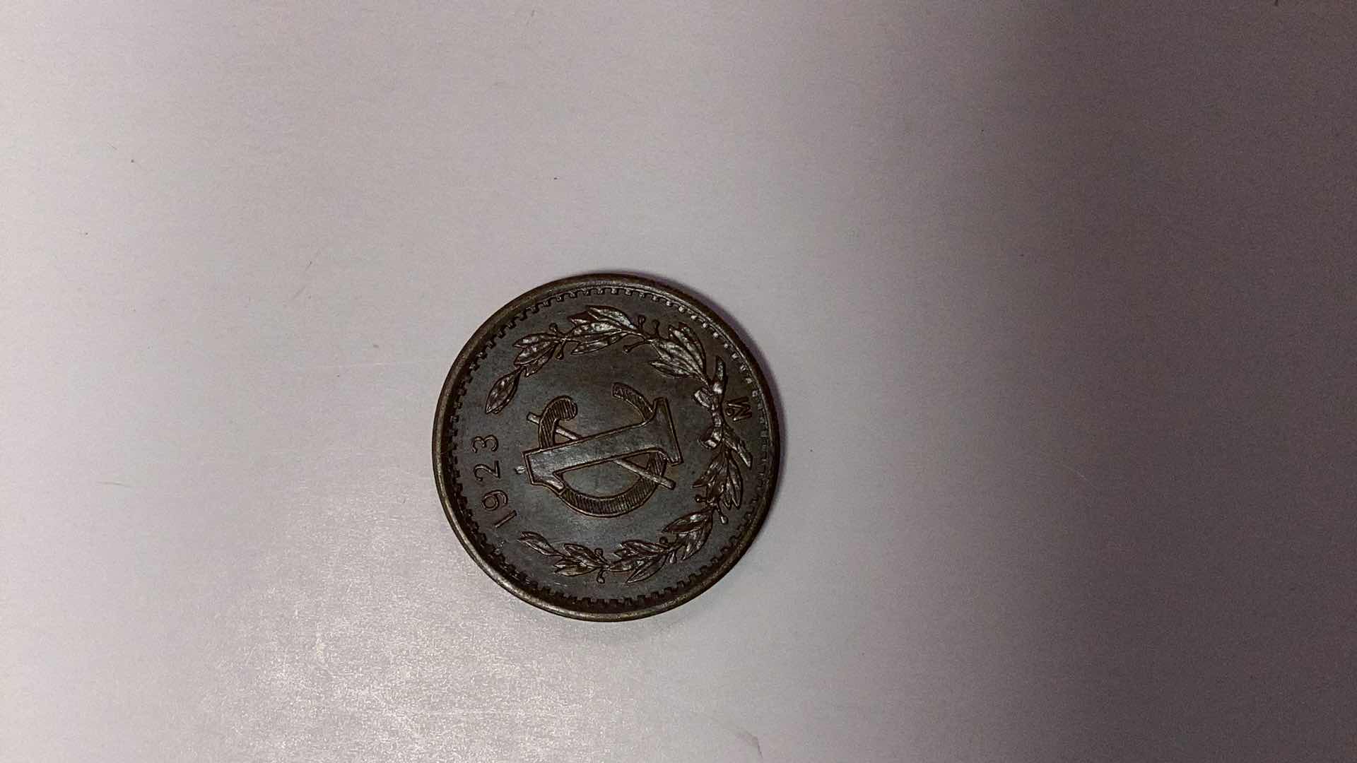 Photo 2 of $20.00 1923 MEXICO 1 CENTAVO COIN