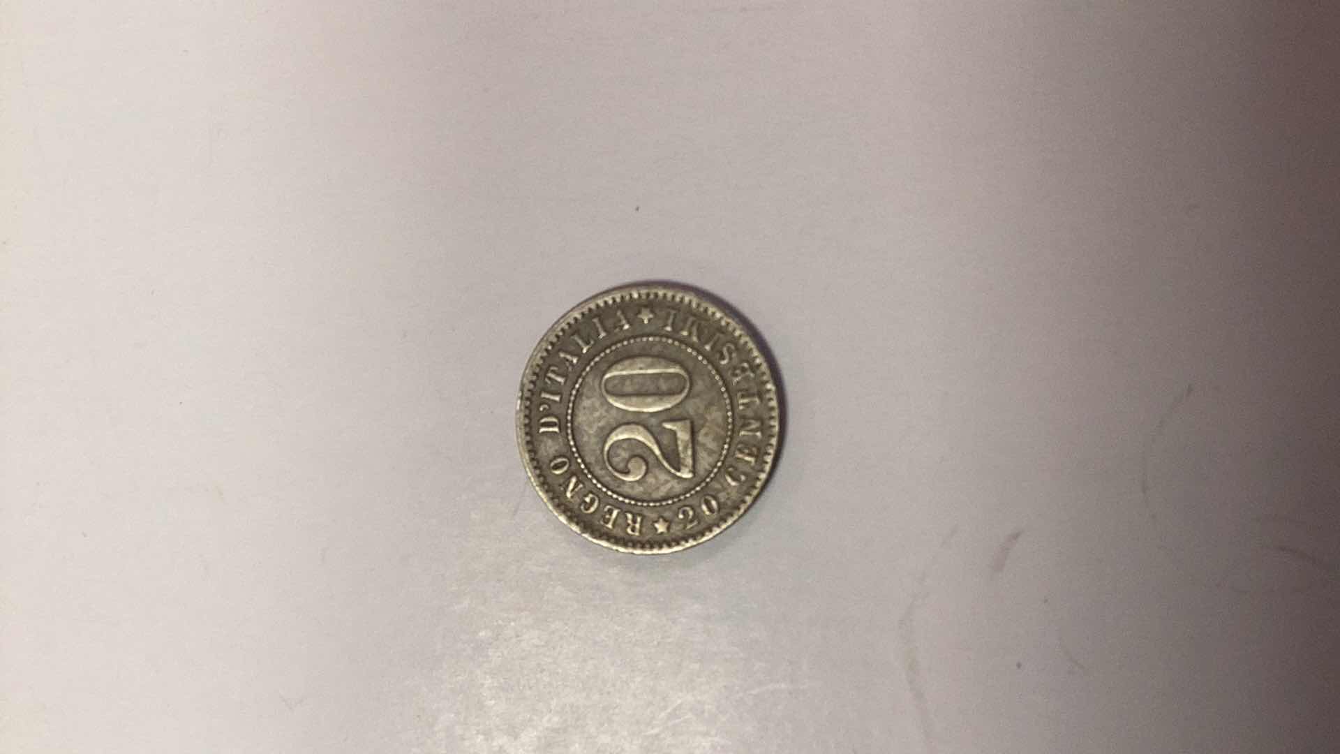 Photo 1 of $20.00 1984 ITALY 20 CENTESIMI COIN