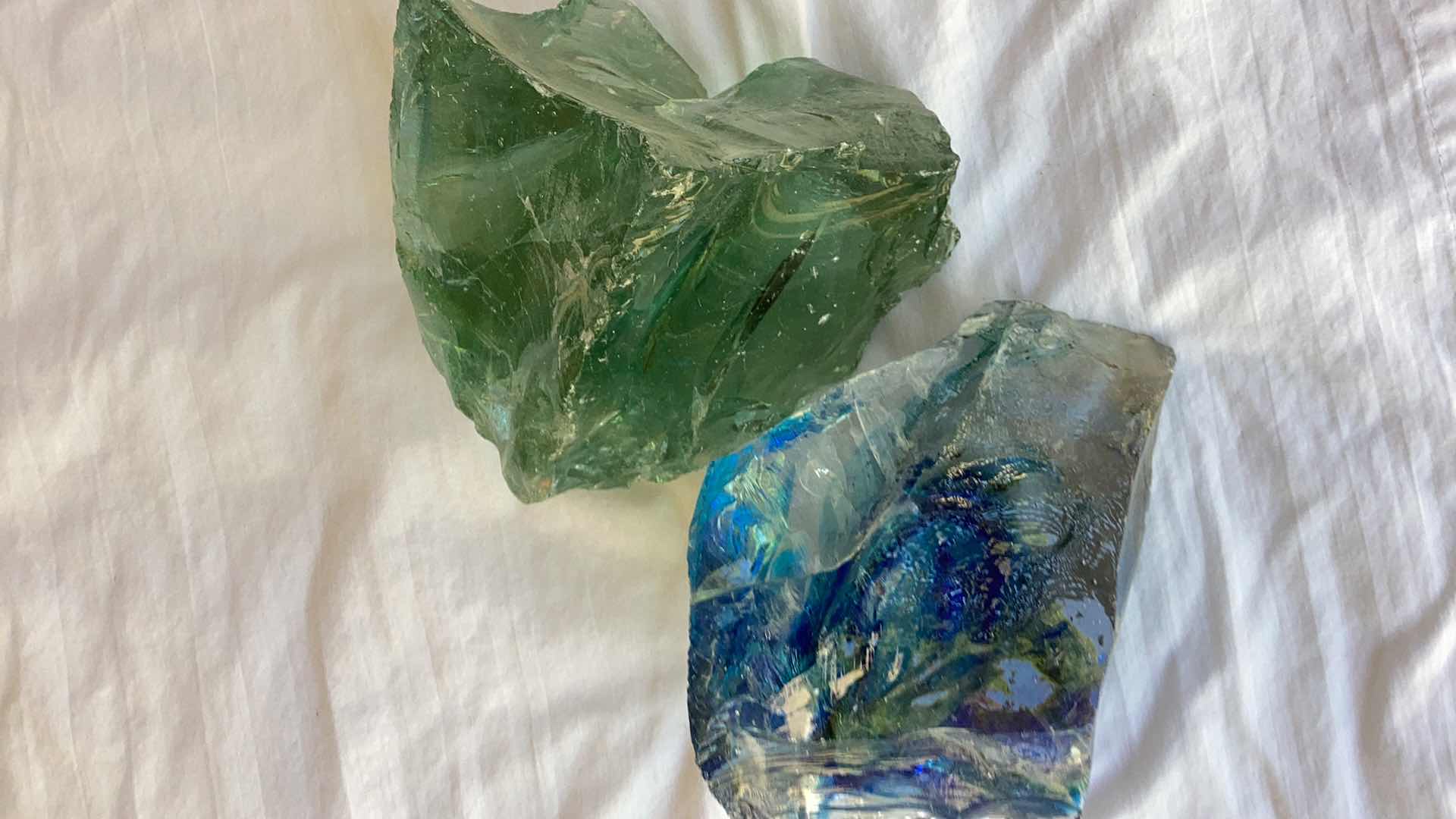 Photo 2 of SLAG GLASS PIECES BIGGEST PIECE IS 7”