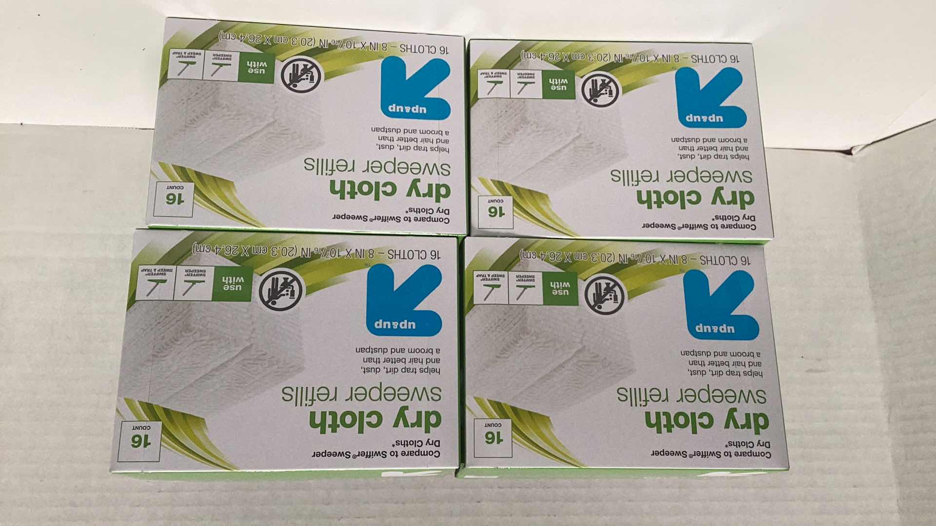 Photo 1 of 4 X SWIFFER SWEEPER COMPATIBLE DRY CLOTH REFILLS 16 COUNT EACH BOX