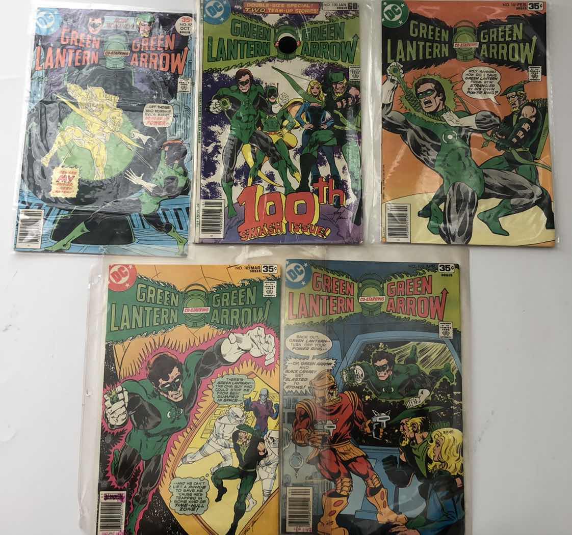 Photo 1 of DC COMICS GREEN LANTERN AND GREEN ARROW #97,100,191,102,103